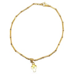 Bamboo Shine" Bracelet in 18K Yellow Gold with Diamond Accent