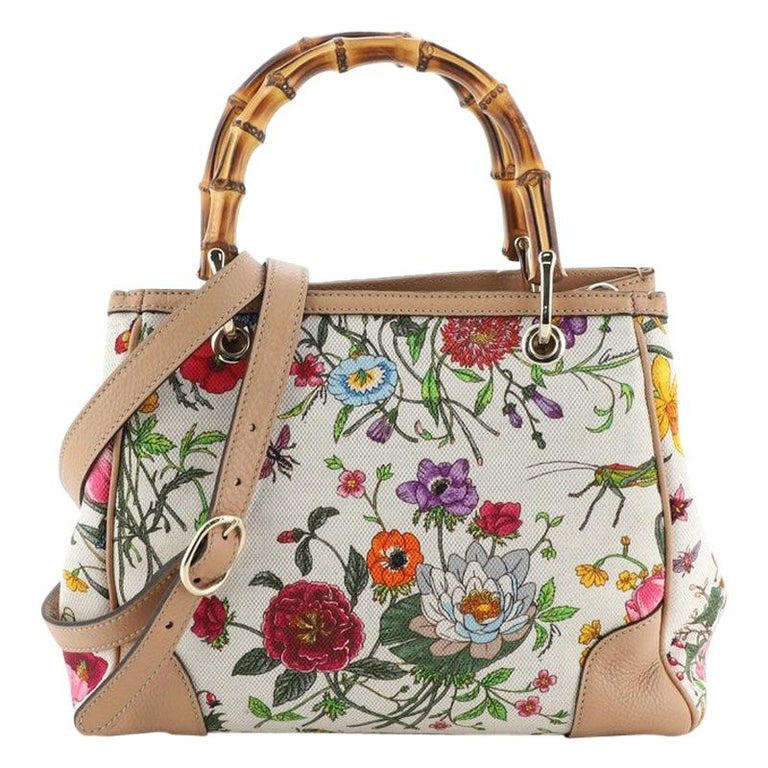 Bamboo Shopper Tote Flora Canvas Small at 1stDibs