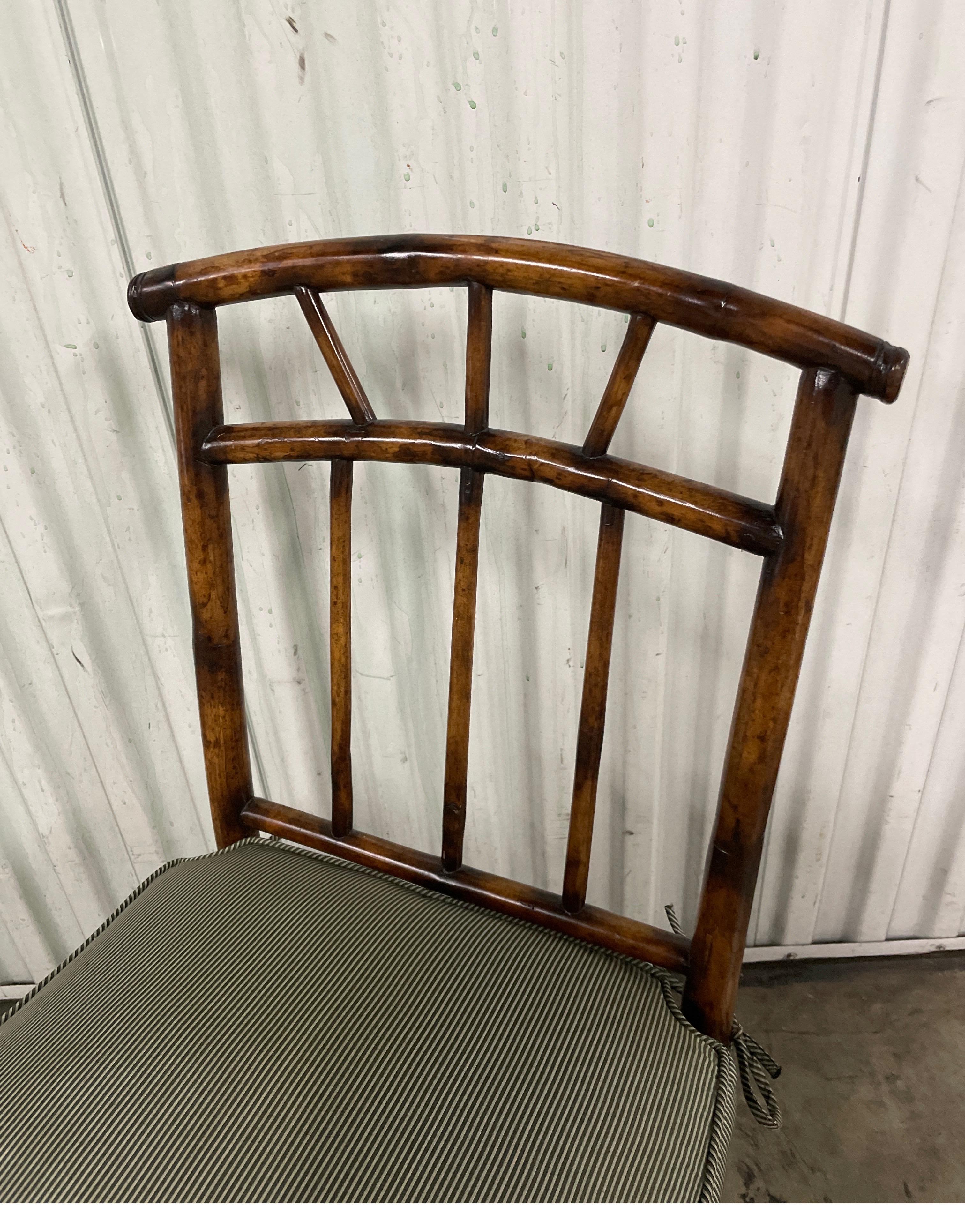 Bamboo Side Chair with Cane Seat In Good Condition For Sale In West Palm Beach, FL