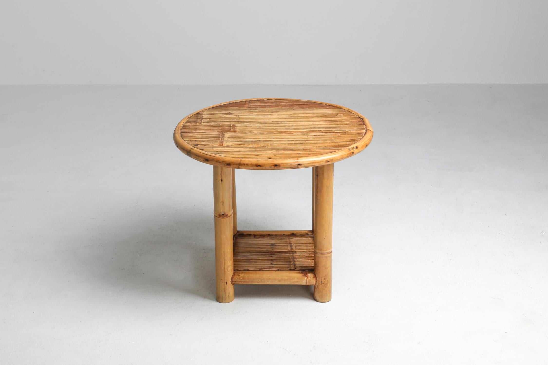 Late 20th Century Bamboo Side Table, 1970s