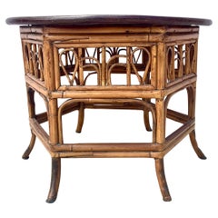 Bamboo Side Table Hexagonal Shape