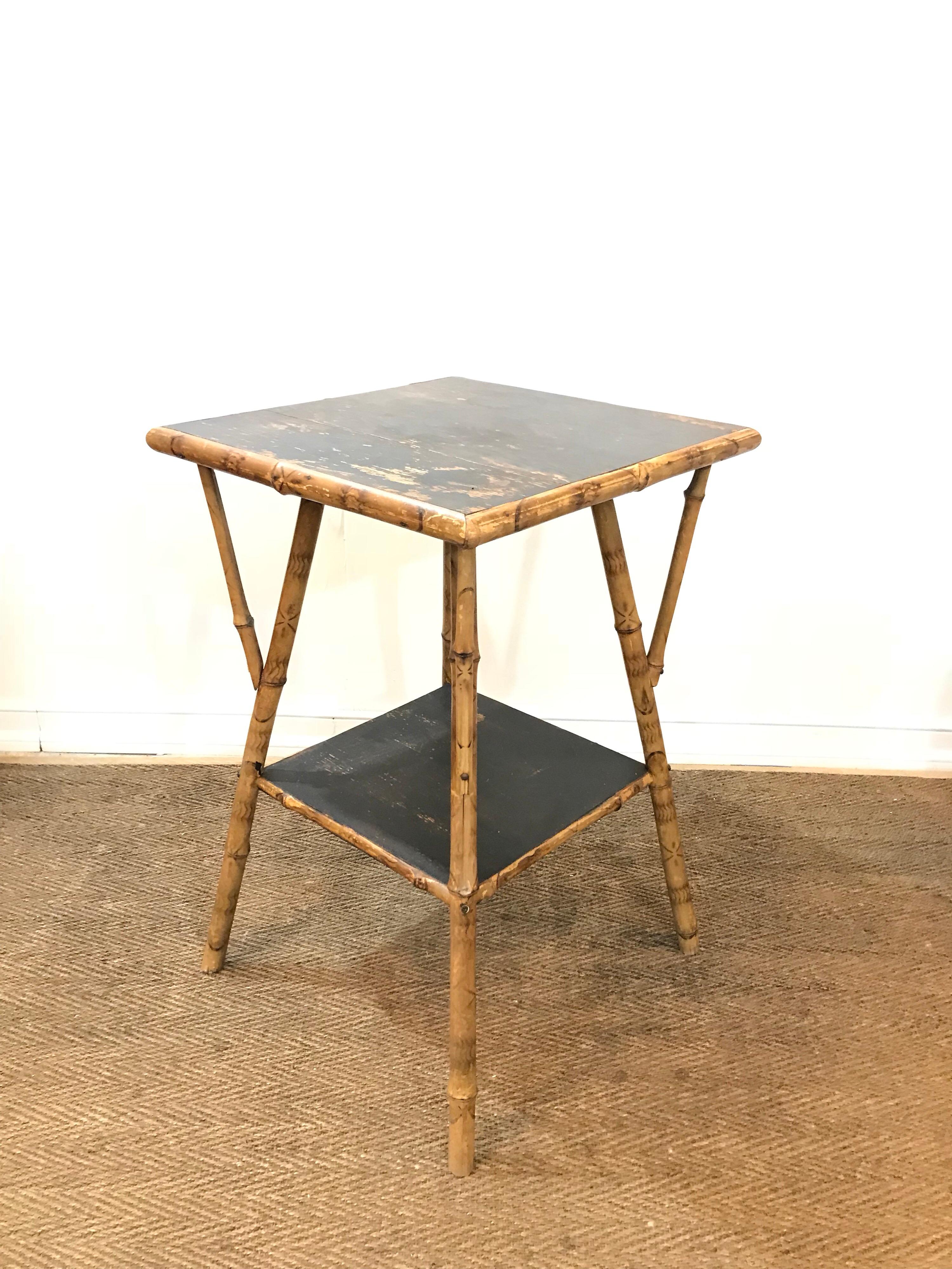 English Bamboo Side Table in the British Colonial Taste For Sale