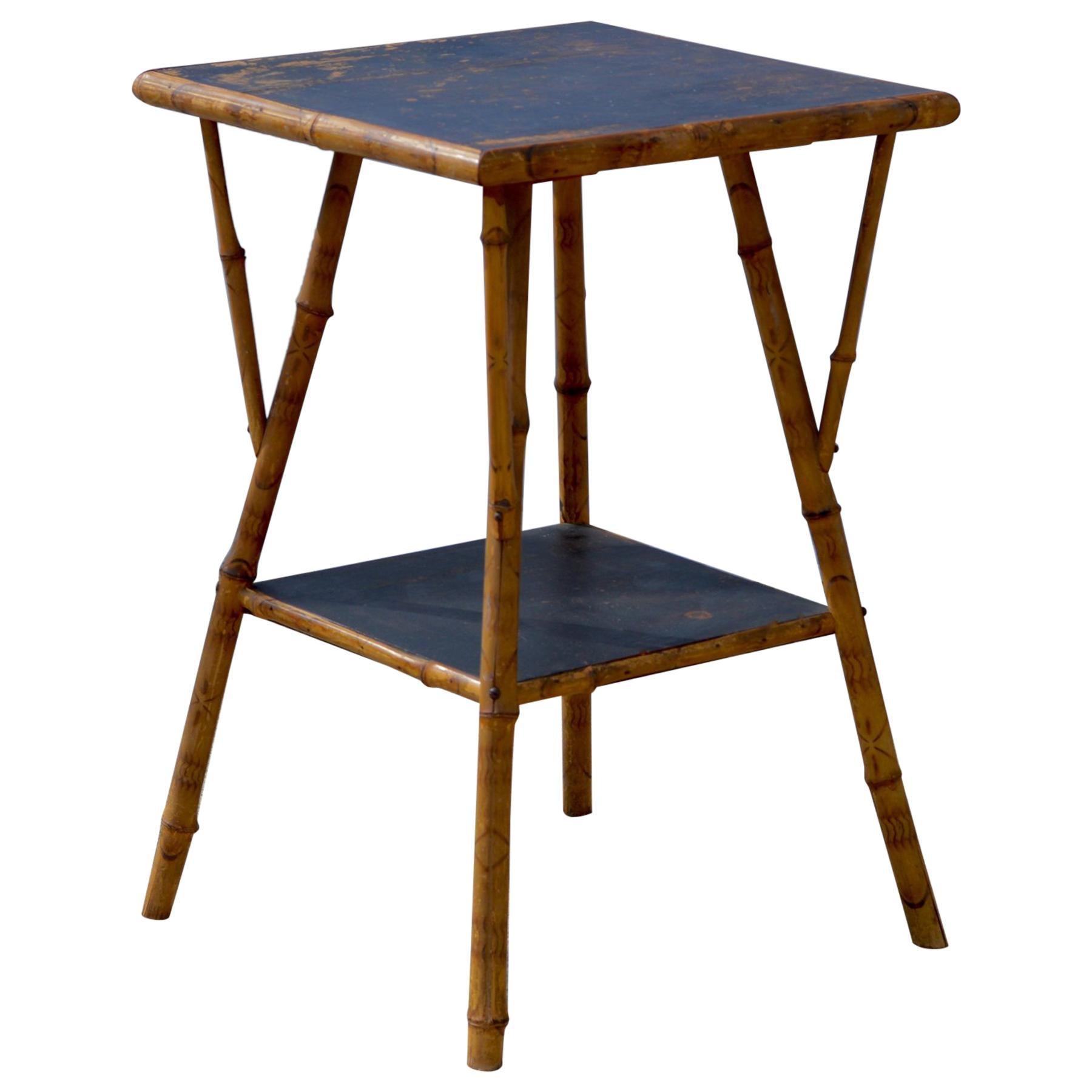 Bamboo Side Table in the British Colonial Taste For Sale