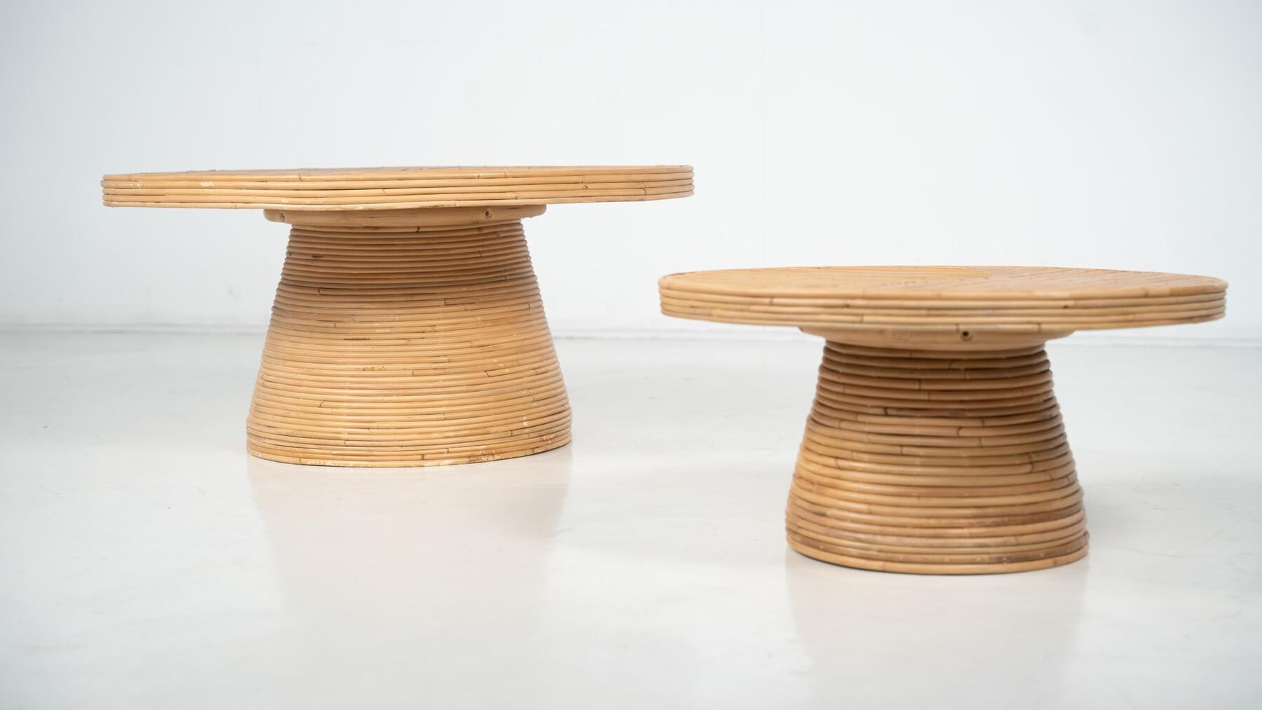 Italian Bamboo Side Table, Italy - 2 Sizes Available For Sale