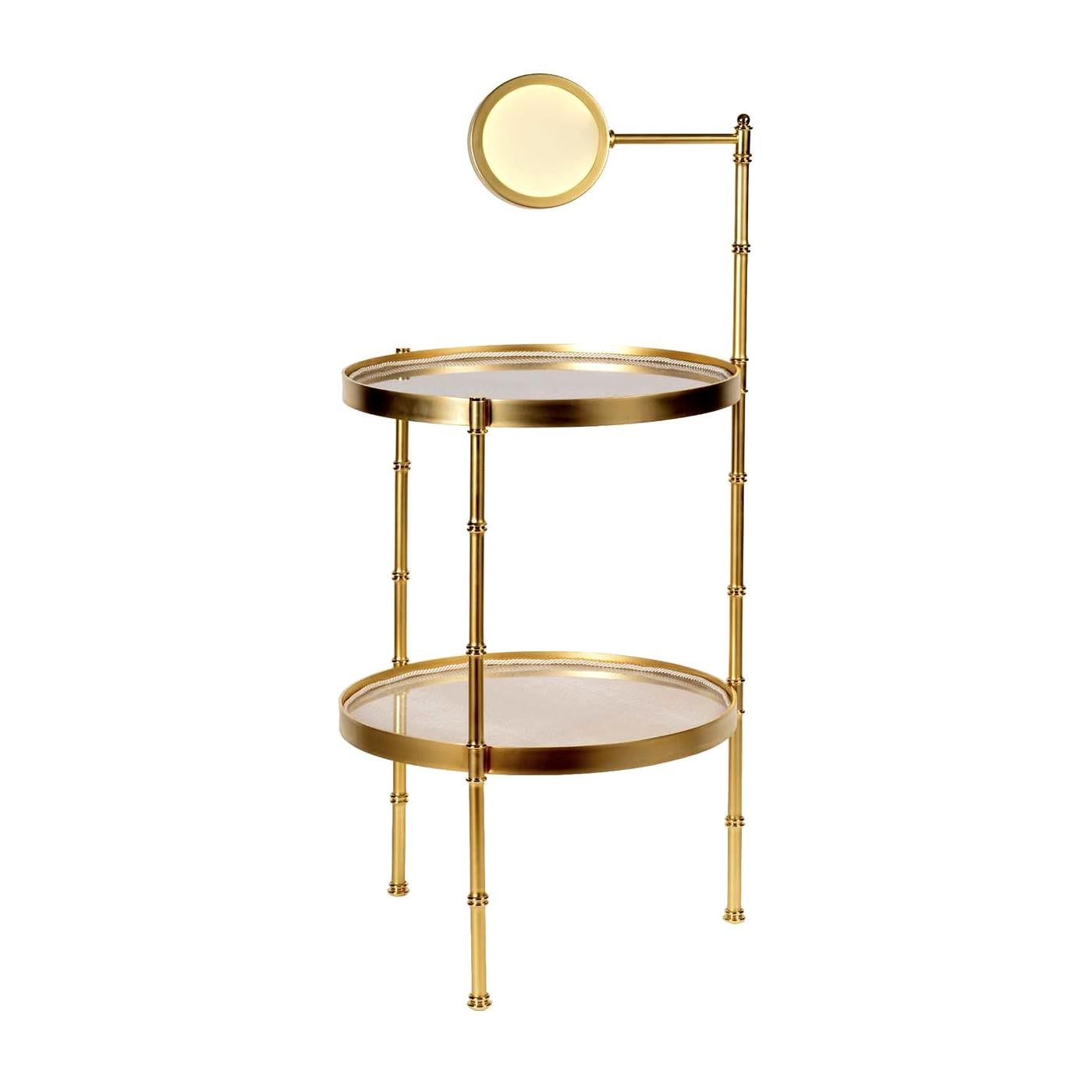 Bamboo Side Table with Lamp by Antonio Ciulli & Figlio