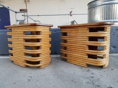 Bamboo Side Tables Attributed to Paul Frankl