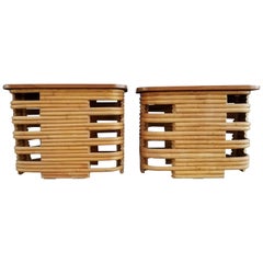 Bamboo Side Tables Attributed to Paul Frankl