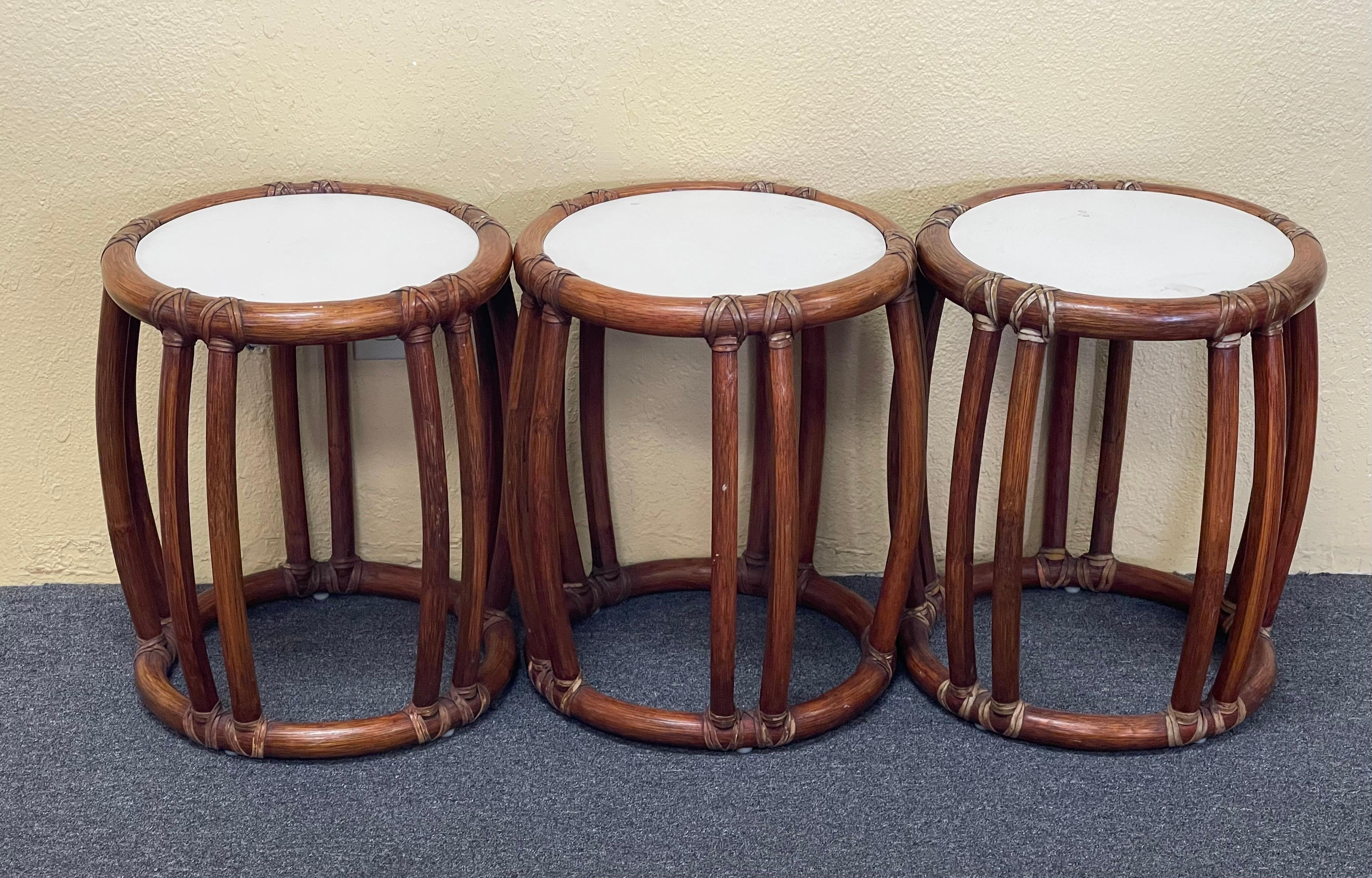 Bamboo Side Tables / Garden Stools by McGuire Furniture Co. of San Francisco 5