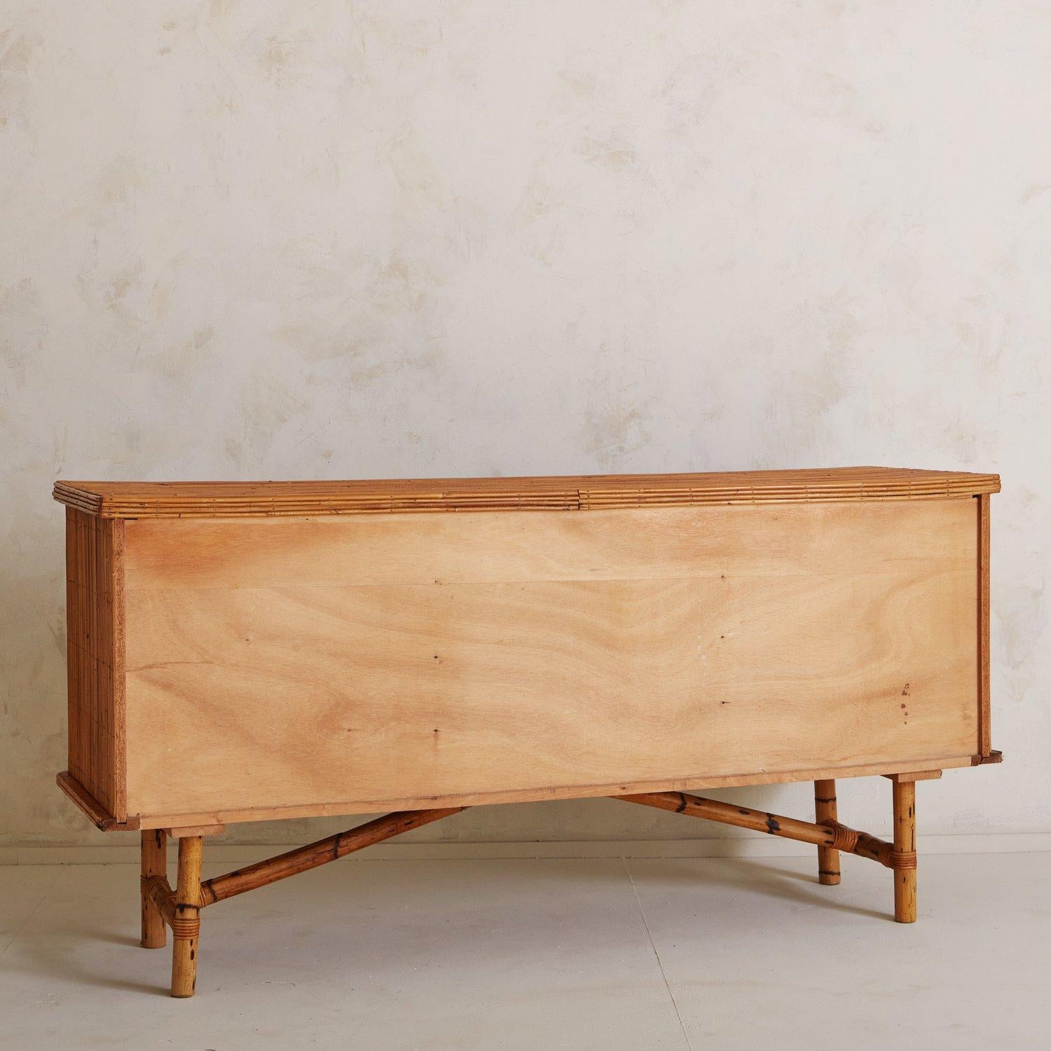 Bamboo Sideboard Attributed to Audoux & Minet, France 1950s 10