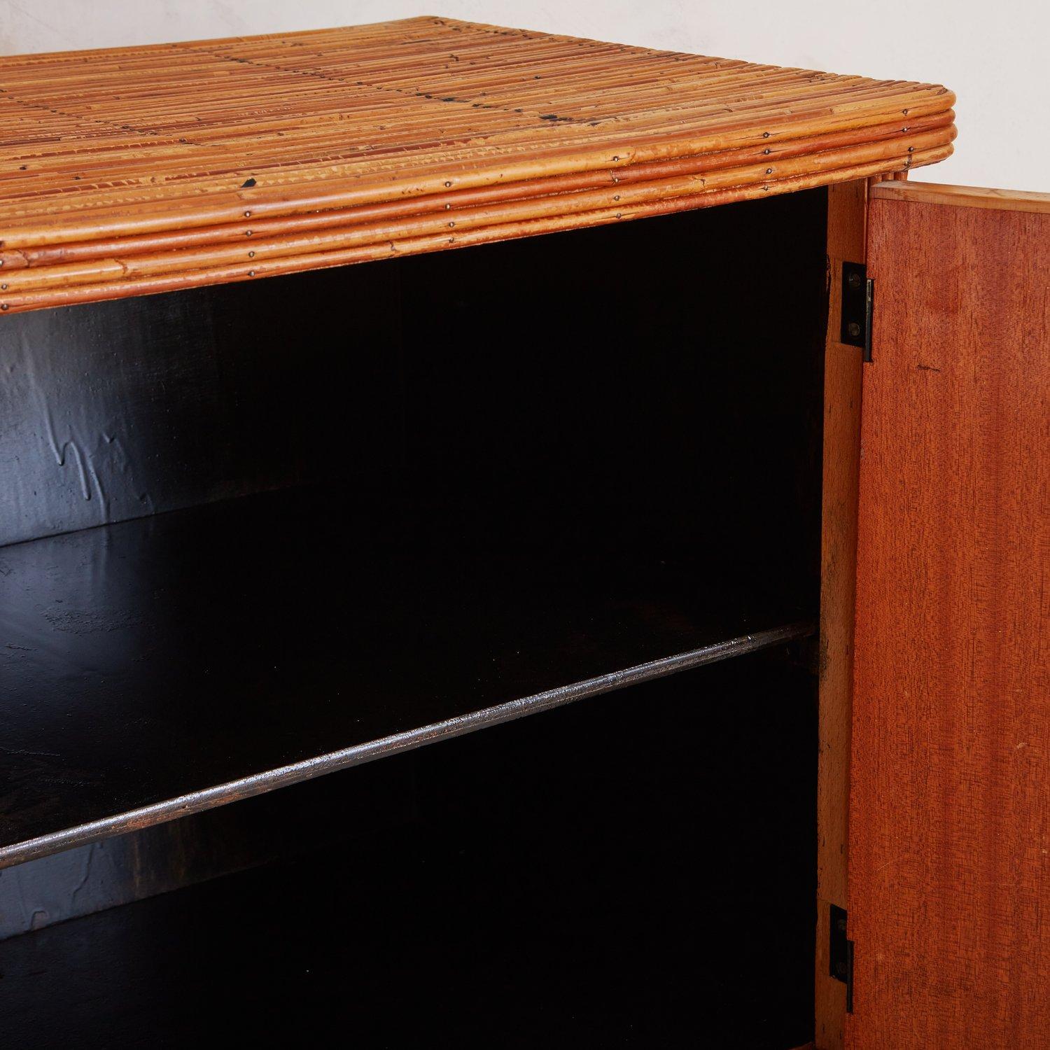 Bamboo Sideboard Attributed to Audoux & Minet, France 1950s 1