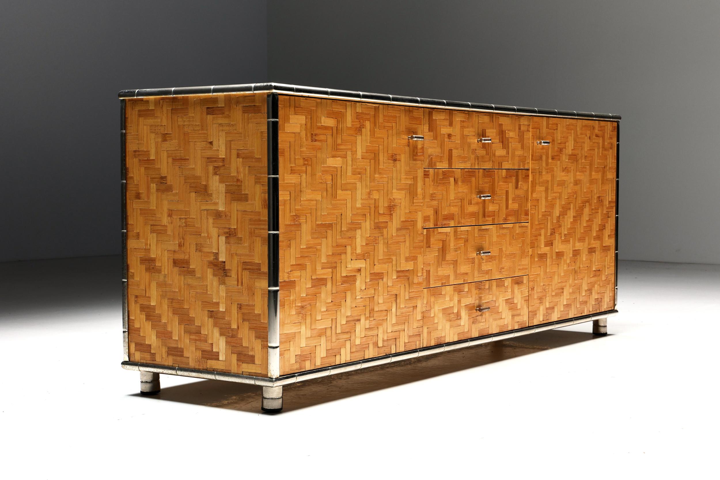 Italian Bamboo Sideboard by Vivai Del Sud, Italy, 1970s