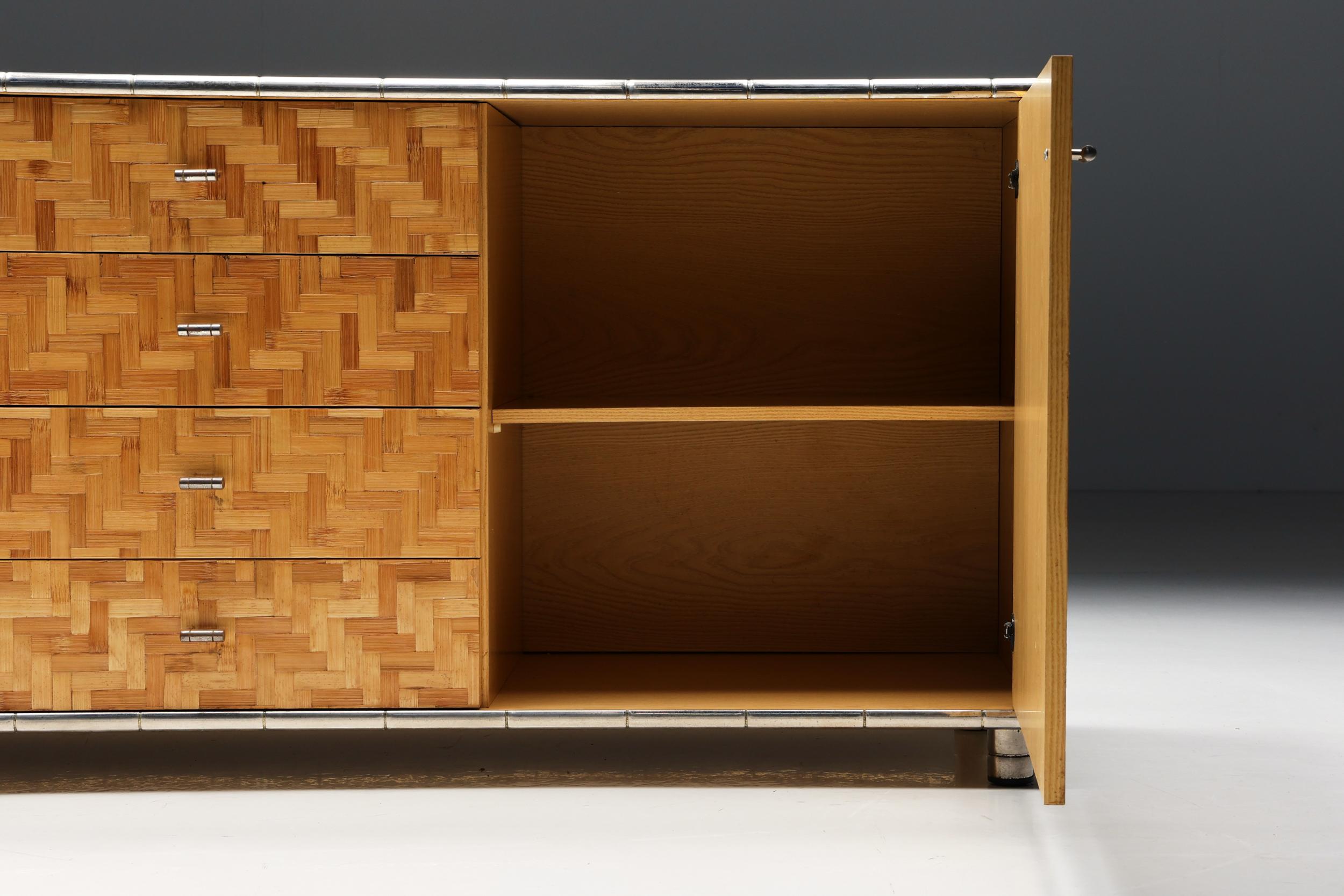 Late 20th Century Bamboo Sideboard by Vivai Del Sud, Italy, 1970s