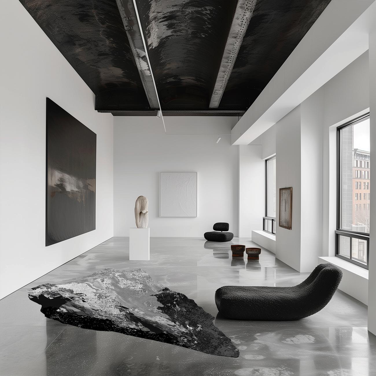 Suédois Tapis A-C04 Celestial Object en soie de bambou par HENZEL STUDIO en vente