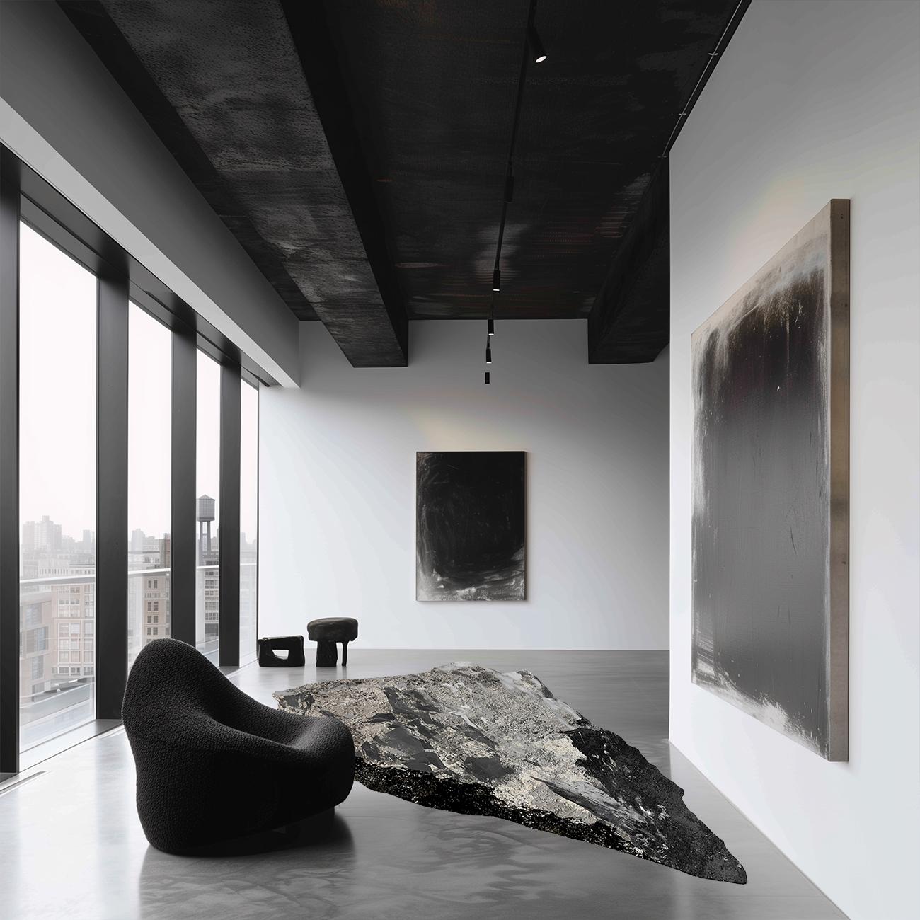 Suédois Tapis A-C05 Celestial Object en soie de bambou par HENZEL STUDIO en vente