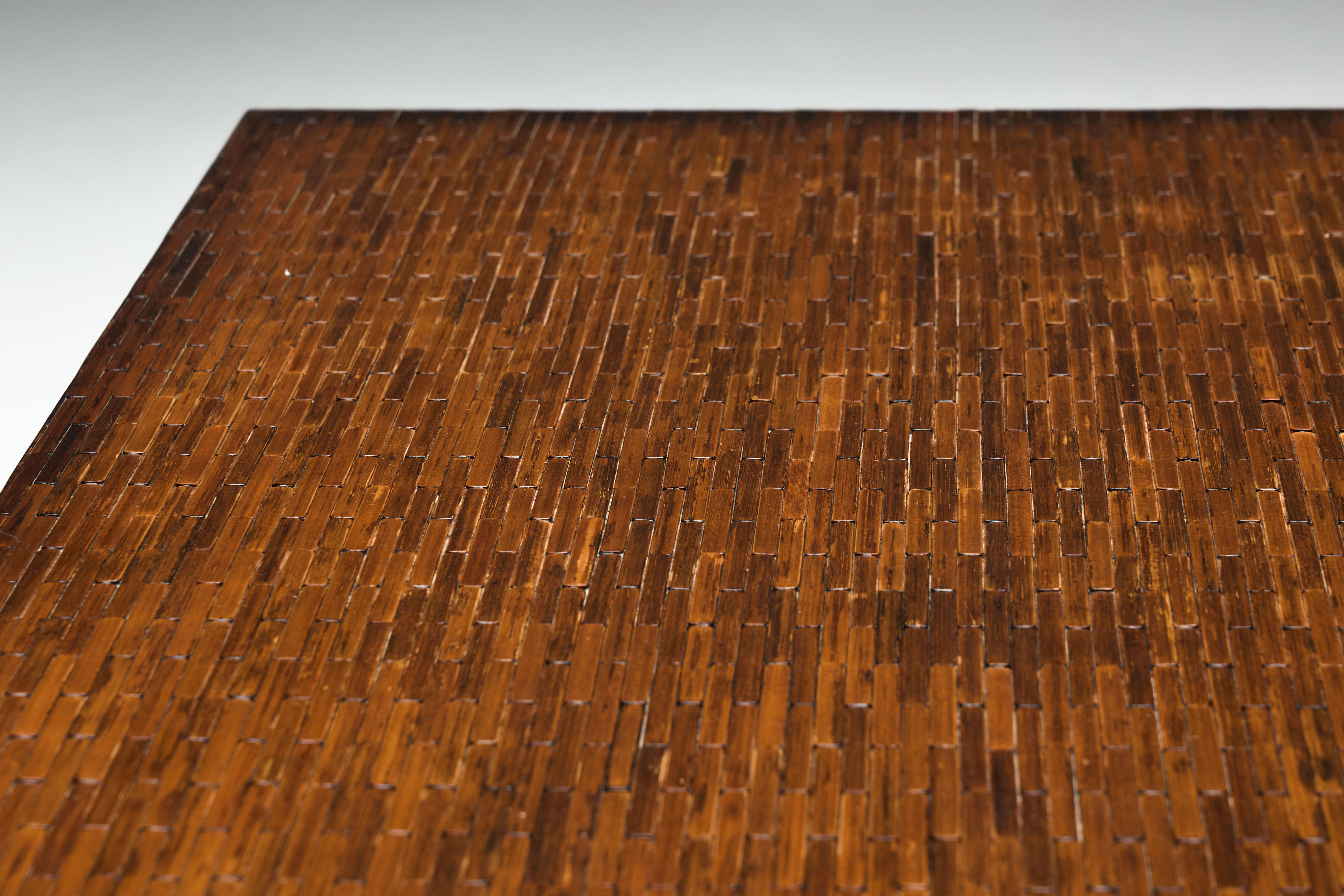 Table basse à plateau en bambou par Axel Vervoordt, Belgique, années 1980 en vente 5