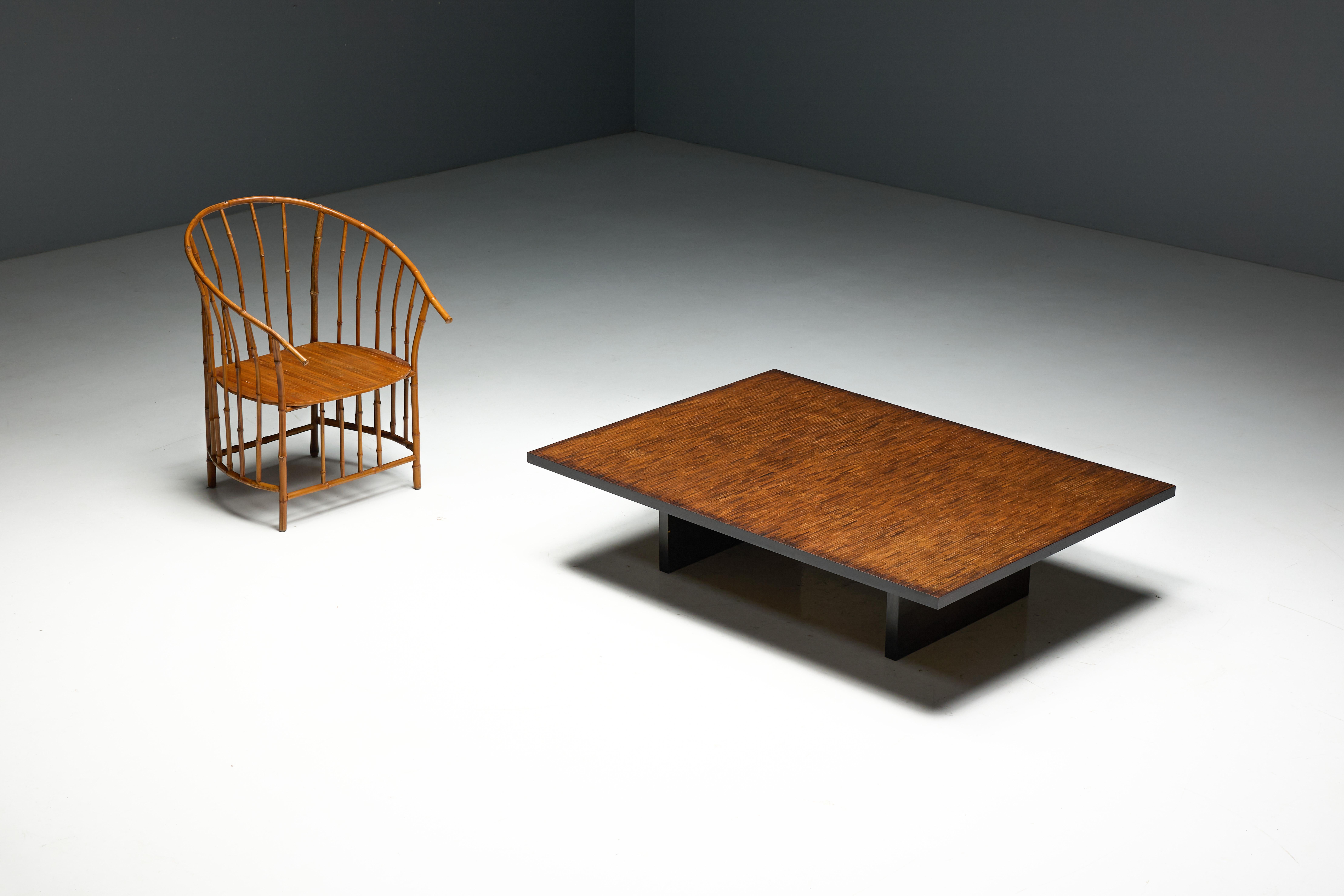 Table basse à plateau en bambou par Axel Vervoordt, Belgique, années 1980 en vente 7