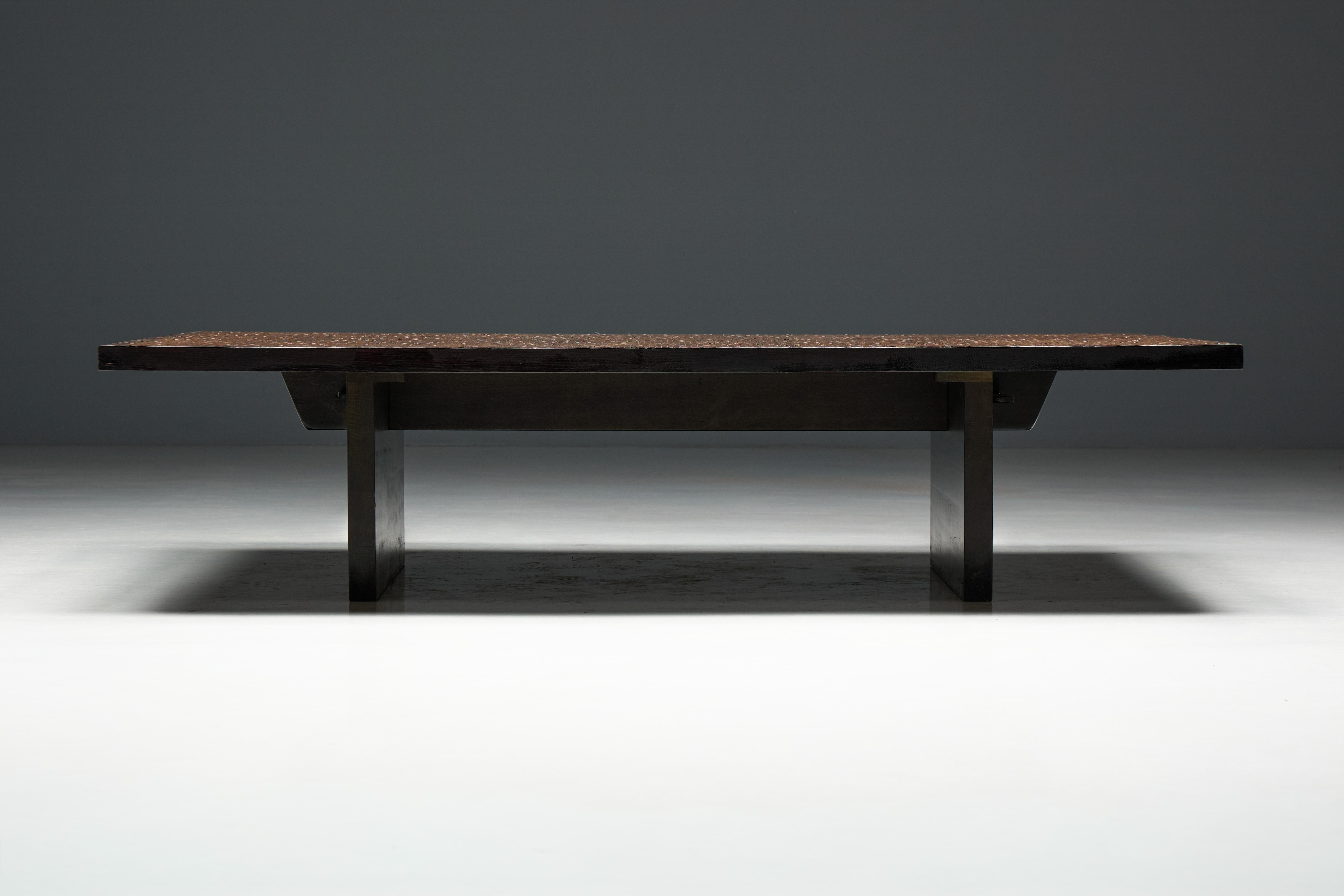 Table basse à plateau en bambou par Axel Vervoordt, Belgique, années 1980 en vente 8