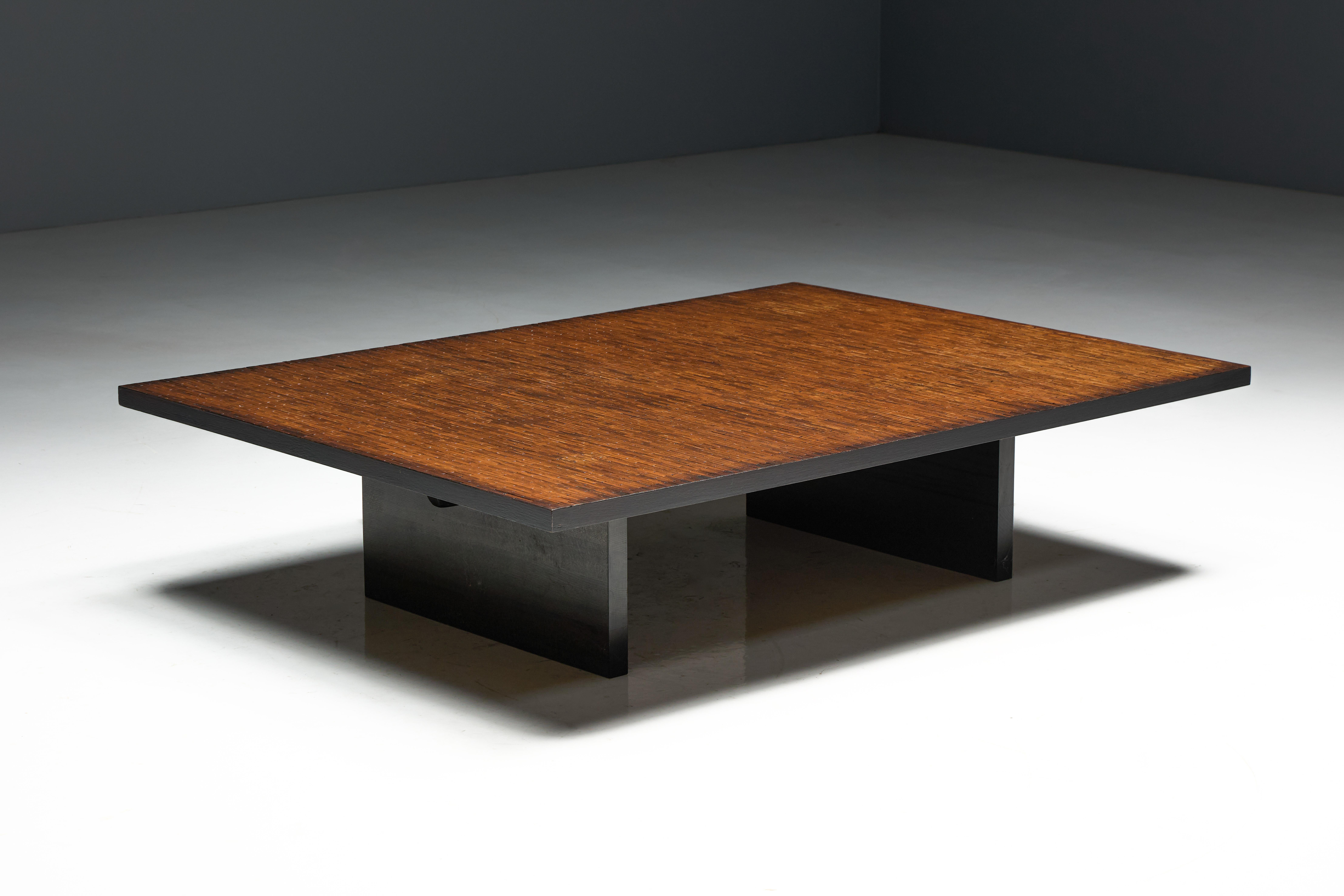 Table basse à plateau en bambou par Axel Vervoordt, Belgique, années 1980 en vente 9