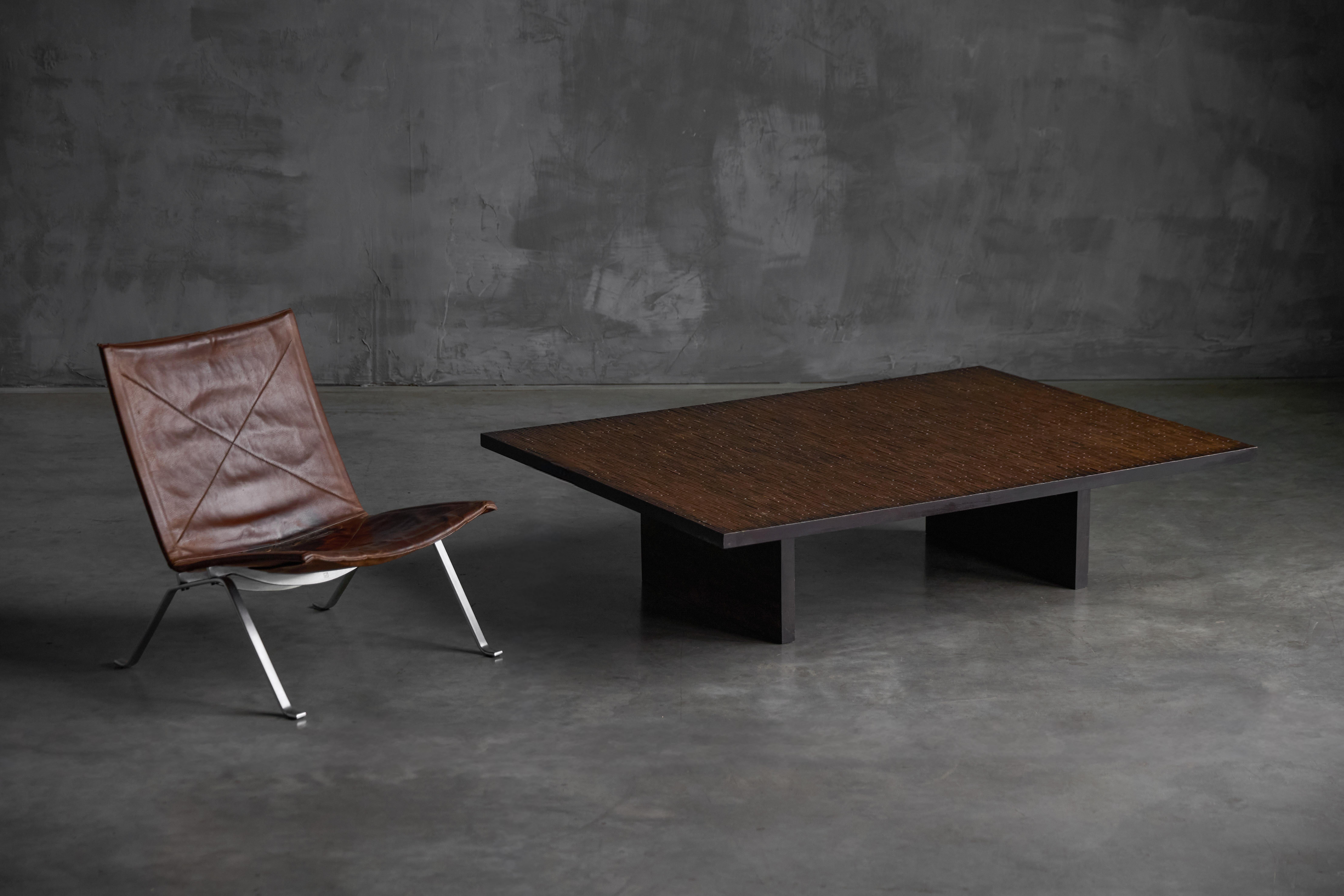 Fin du 20e siècle Table basse à plateau en bambou par Axel Vervoordt, Belgique, années 1980 en vente