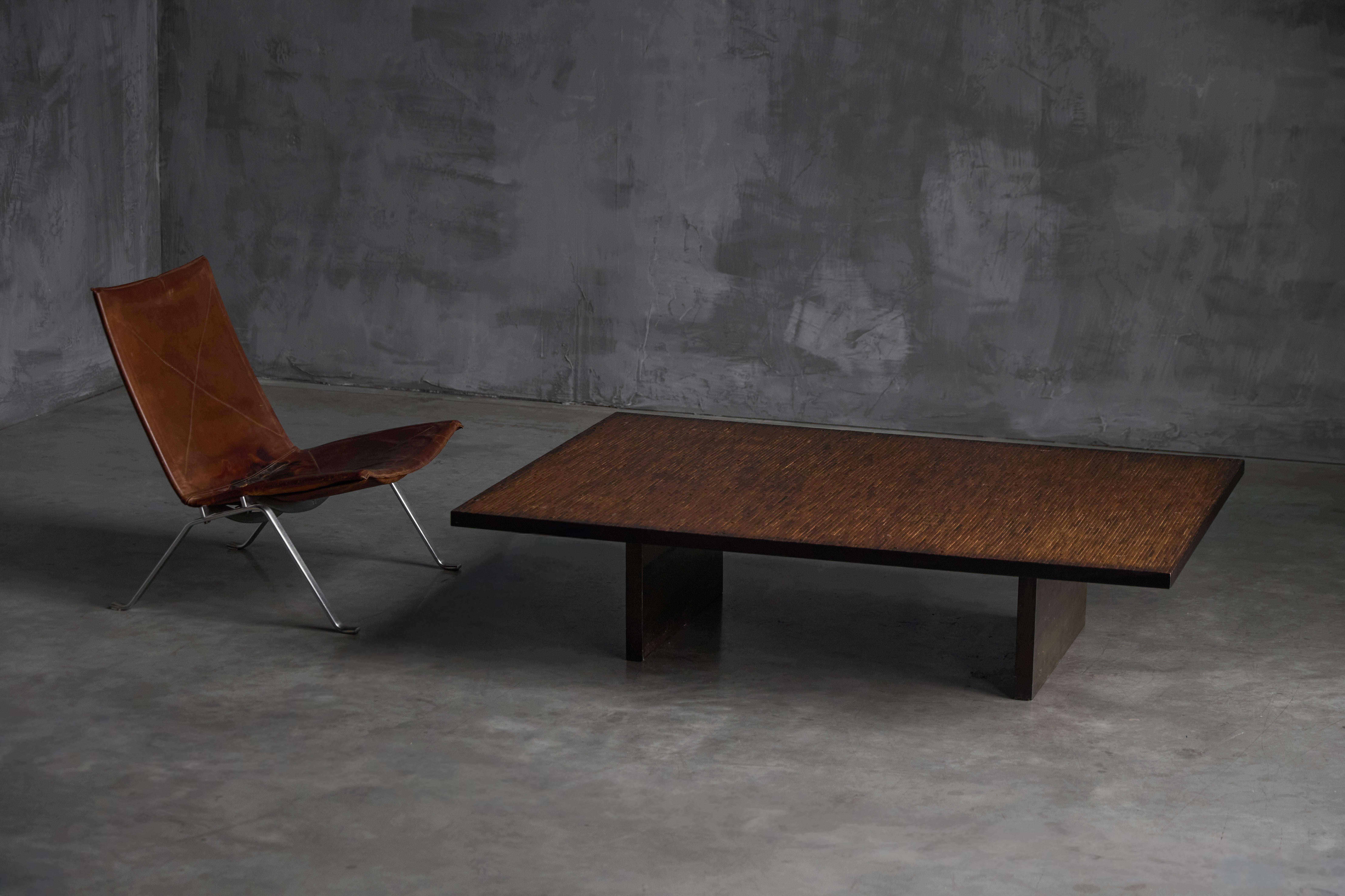 Table basse à plateau en bambou par Axel Vervoordt, Belgique, années 1980 en vente 2