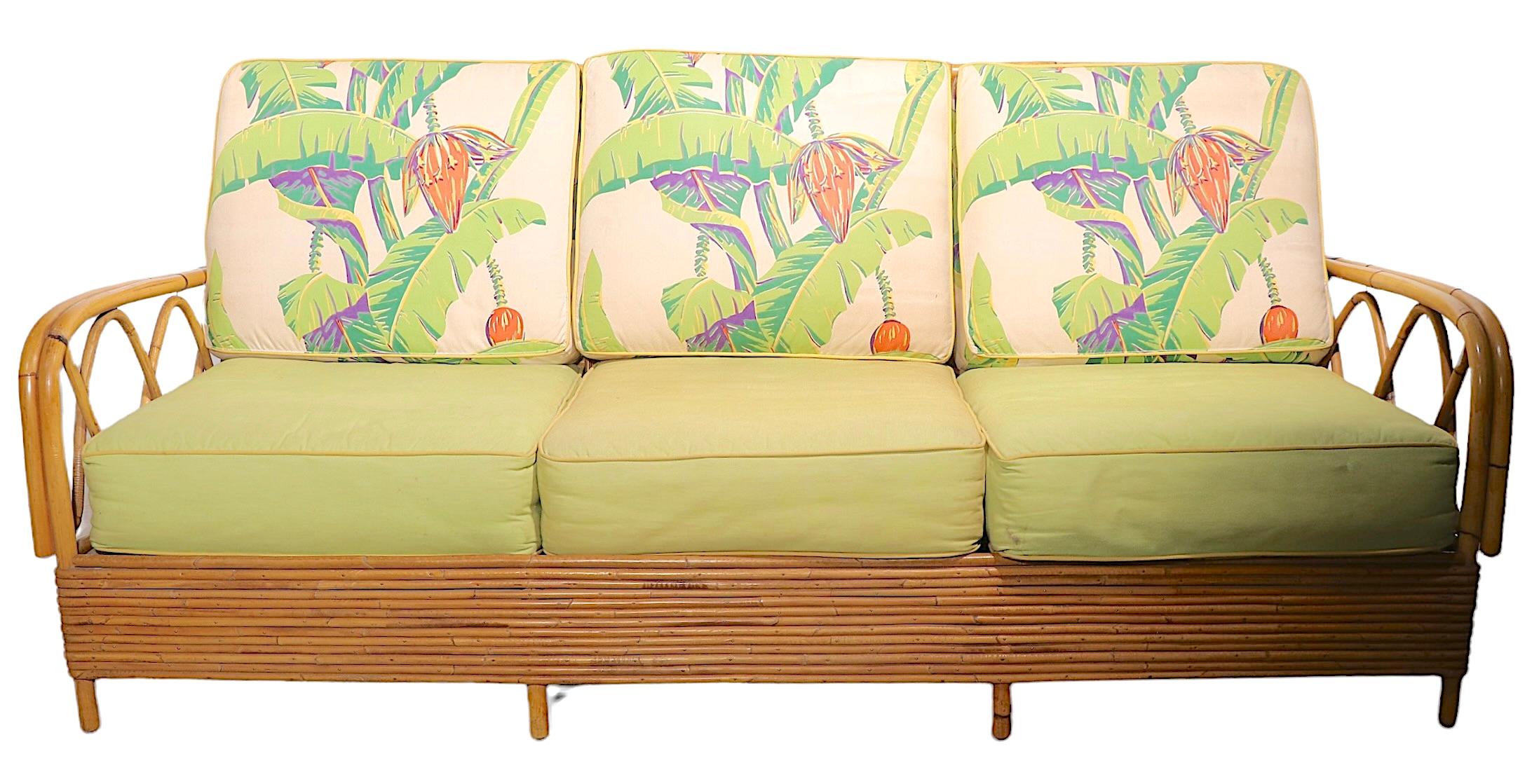 Upholstery Bamboo Sofa For Sale