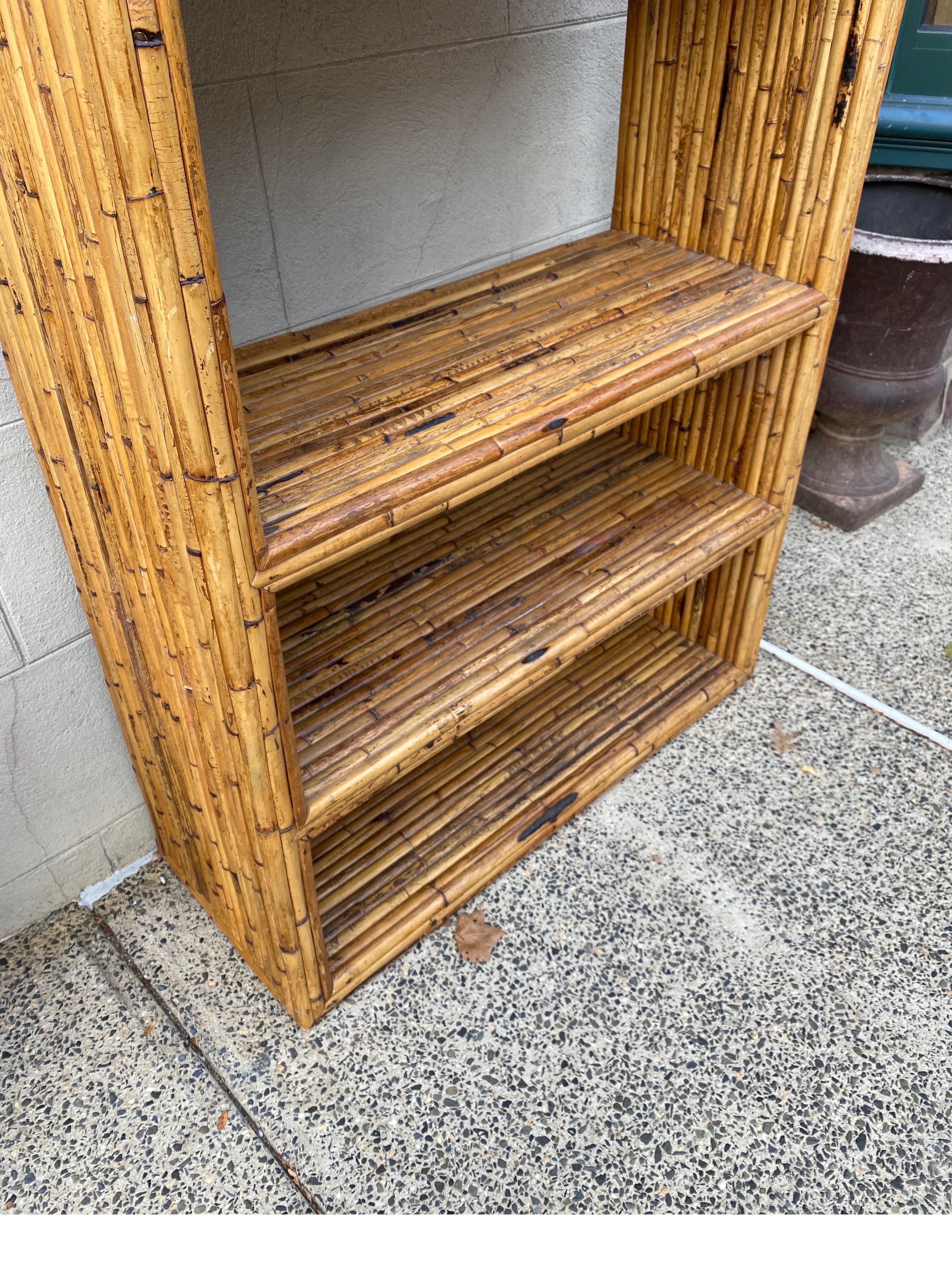 Bamboo Standing Etagere Bookcae, 1970's For Sale 7