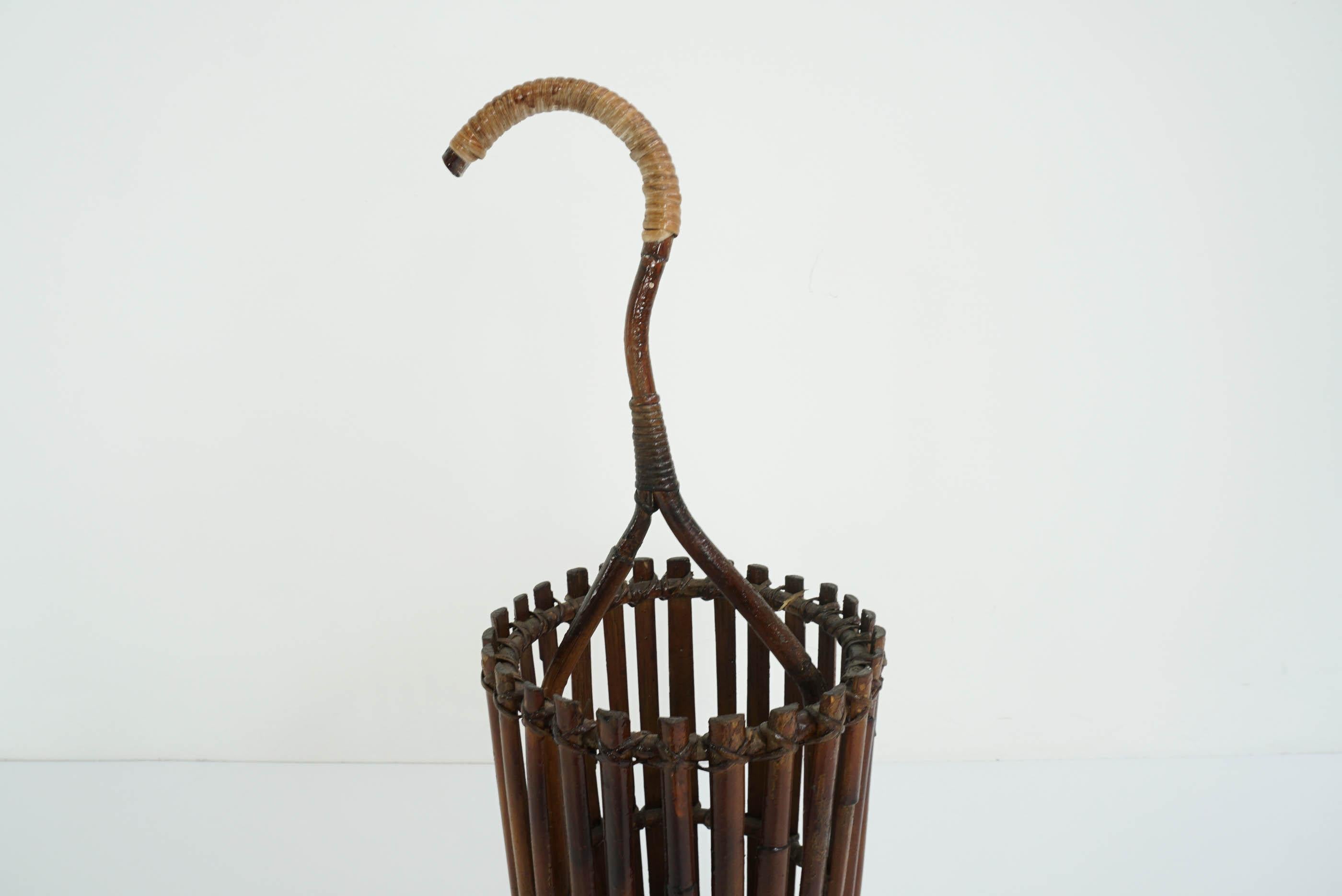 Bamboo Sticks Holder or Umbrella Stand, 1950 Italian Design Mid-Century Modern  In Good Condition In Morbio Inferiore, CH