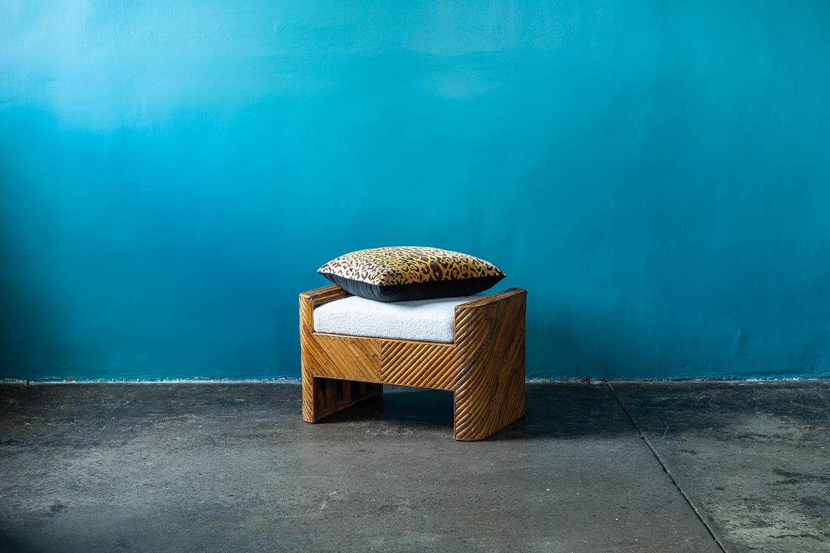 bamboo stool with cushion