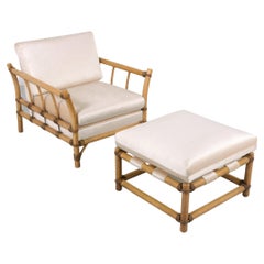 Used Bamboo Lounge Chair & Ottoman