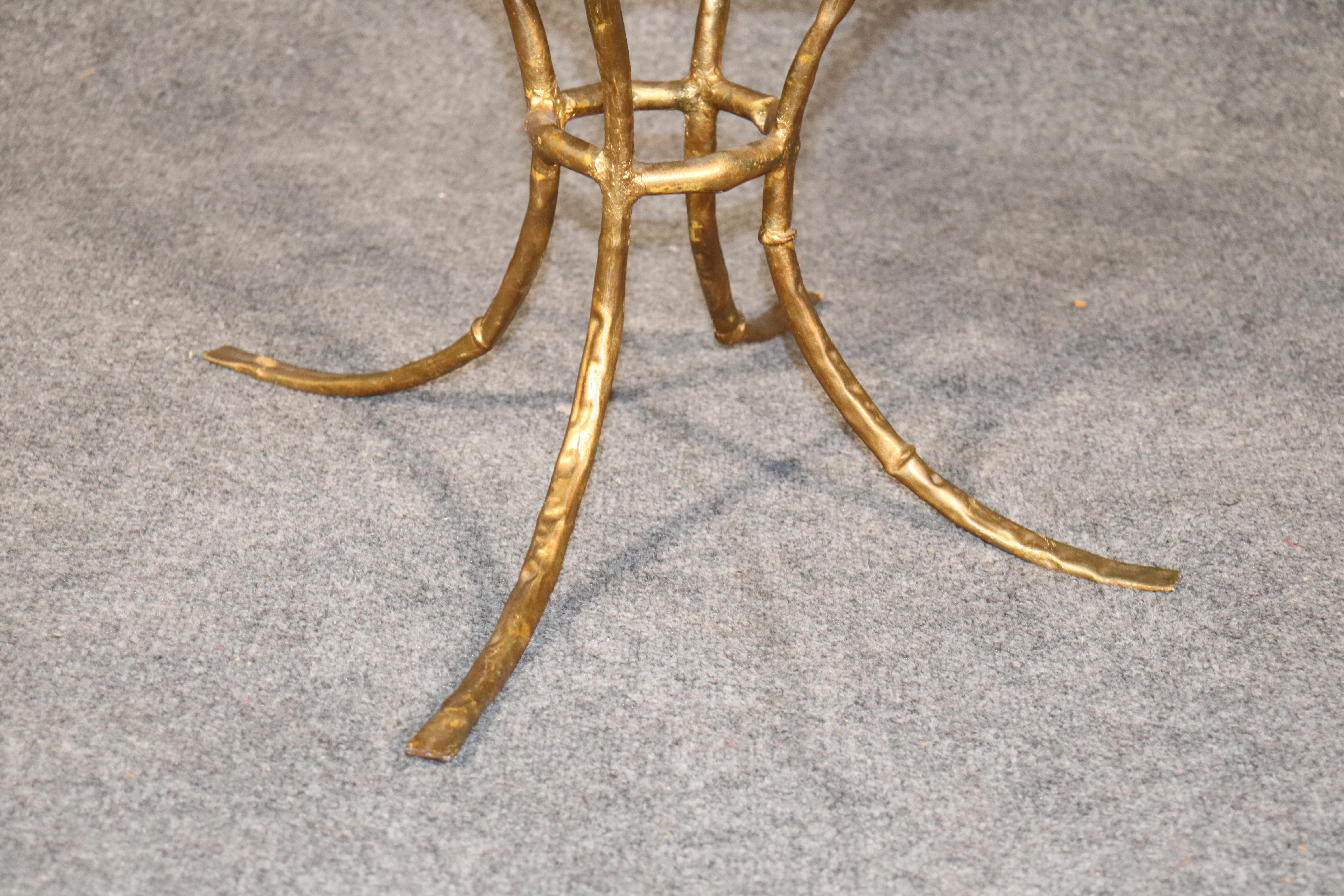 Mid-Century Modern Bamboo Style Glass Table For Sale