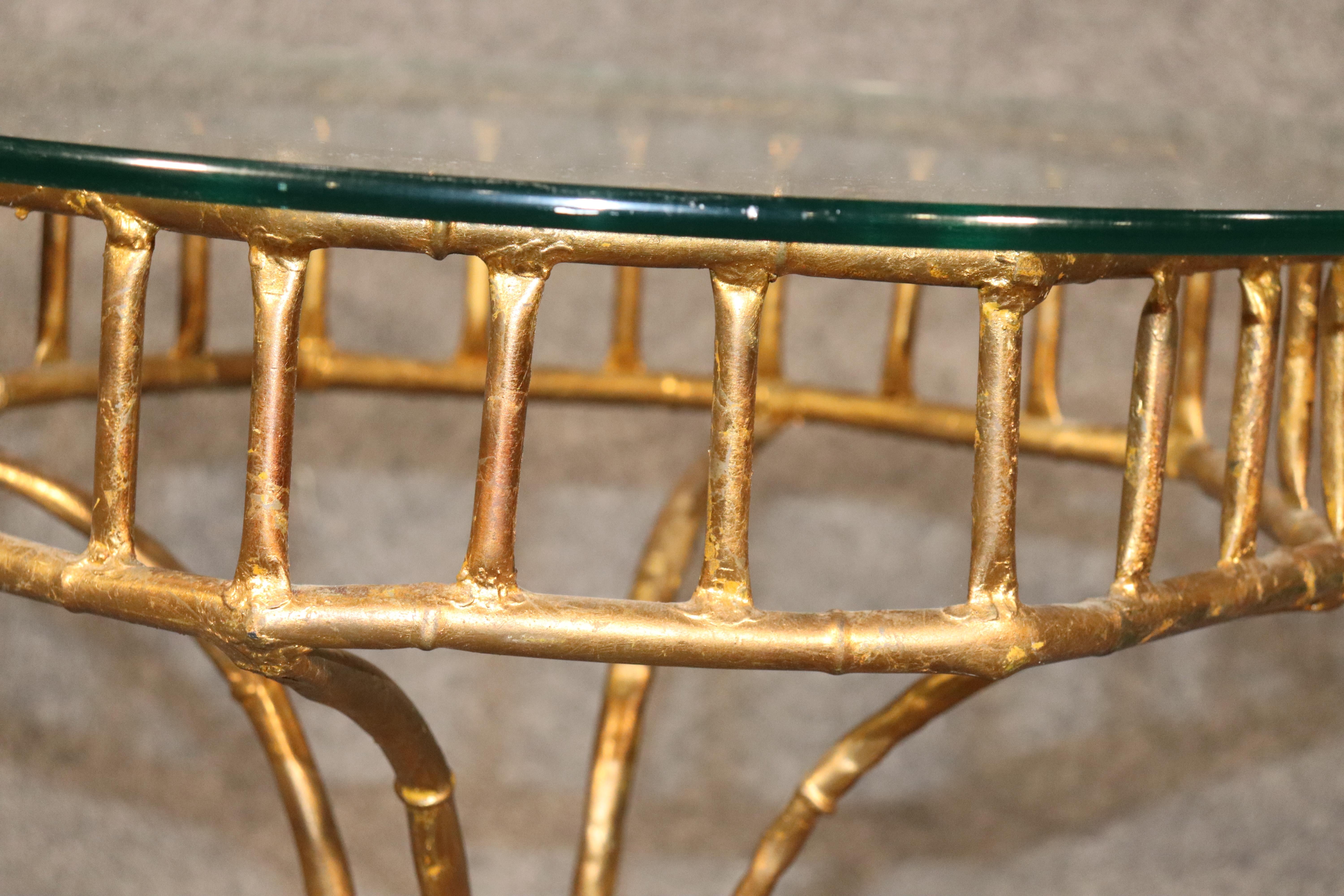 Bamboo Style Glass Table In Good Condition For Sale In Brooklyn, NY