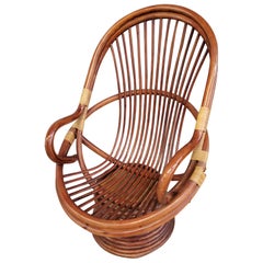 Bamboo Swivel Lounge Chair 1970's