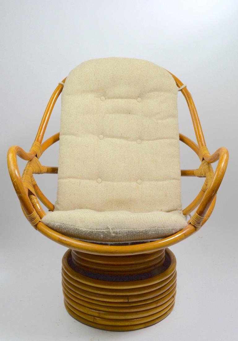 swivel bamboo chair