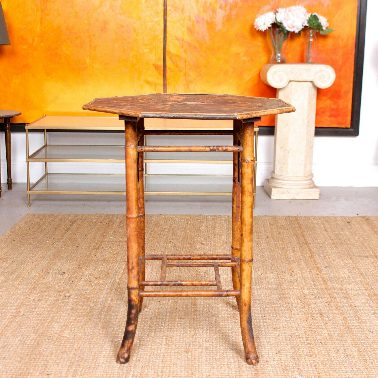Bamboo Table 19th Century Lacquered For Sale 6