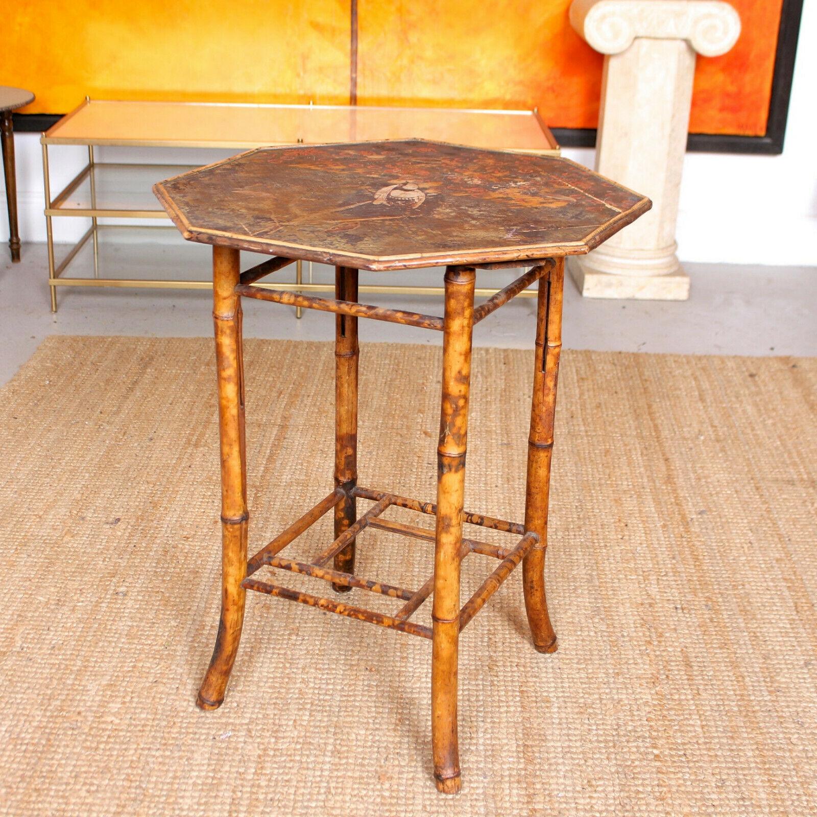 Bamboo Table 19th Century Lacquered For Sale 8