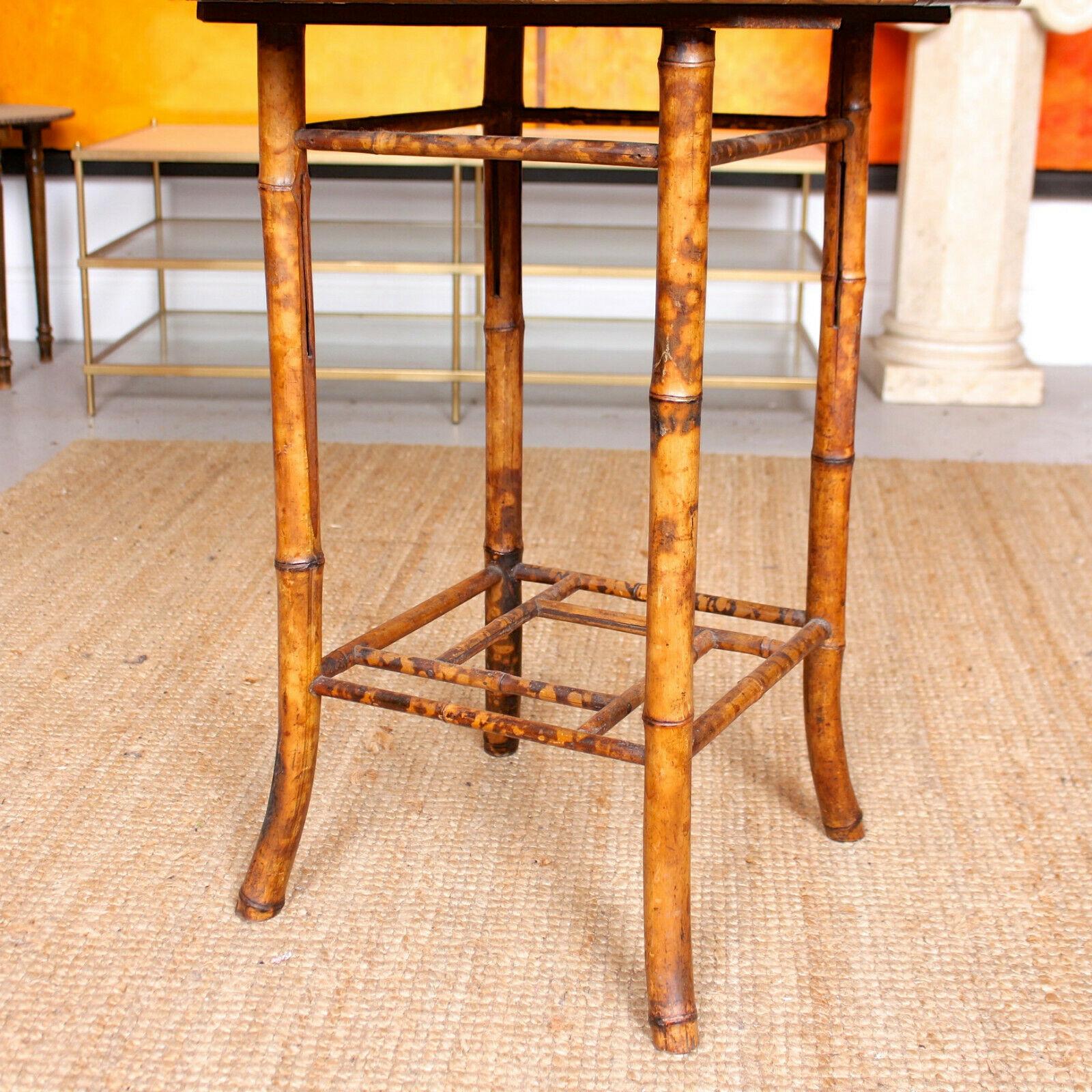 Bamboo Table 19th Century Lacquered For Sale 4