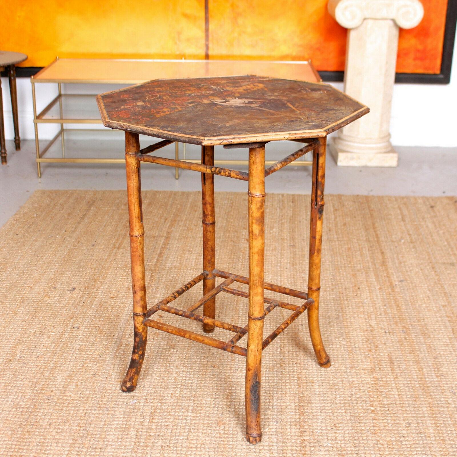 Bamboo Table 19th Century Lacquered For Sale 5