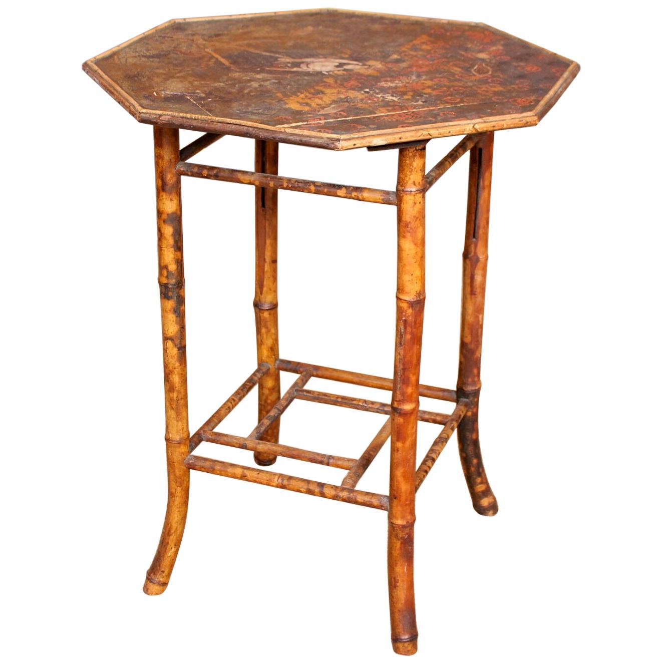 Bamboo Table 19th Century Lacquered For Sale
