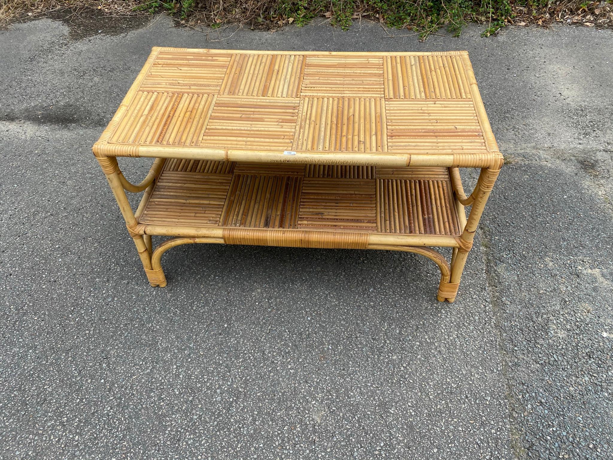 Mid-Century Modern Bamboo Table, circa 1960-1970 For Sale