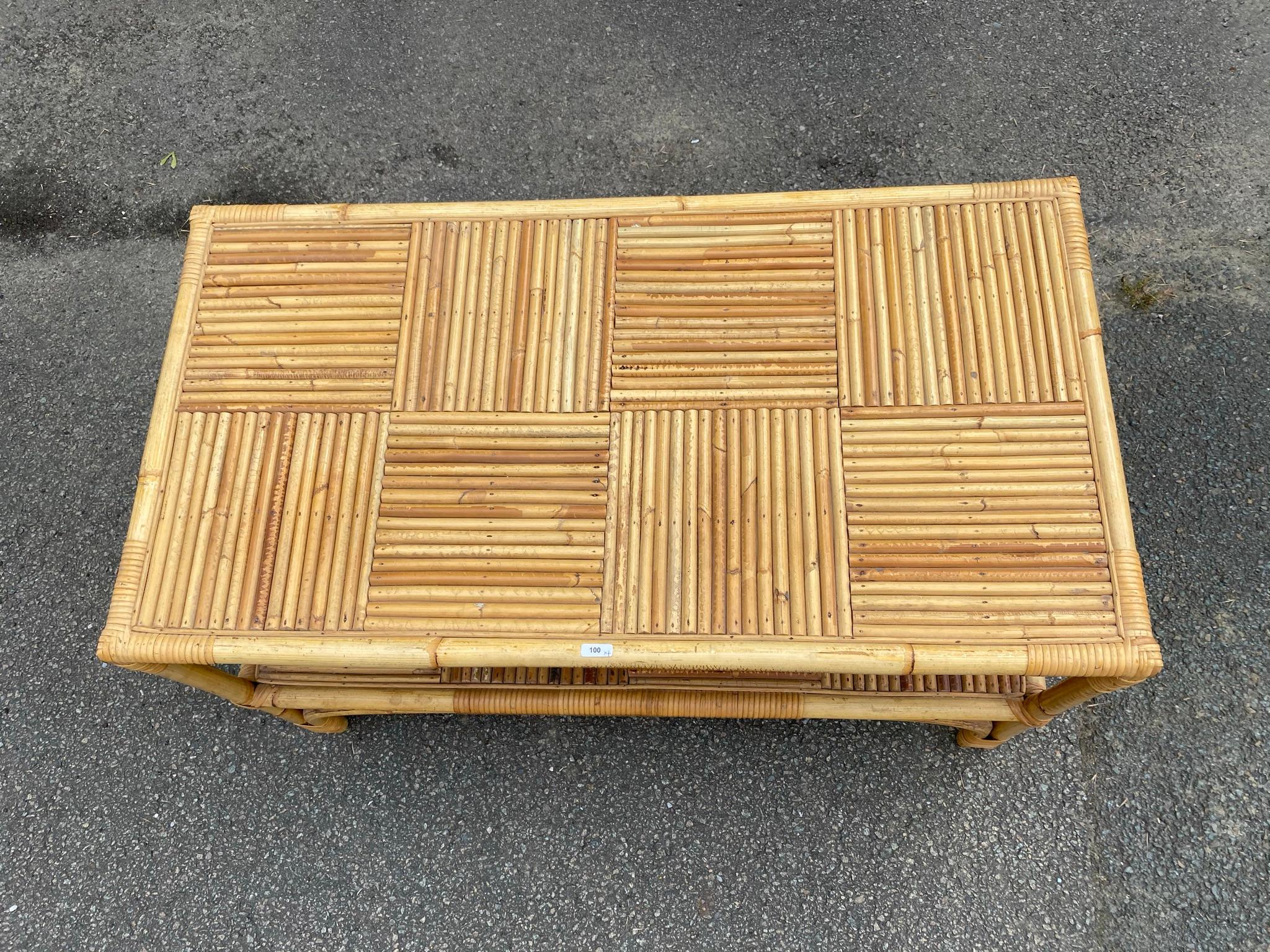 French Bamboo Table, circa 1960-1970 For Sale