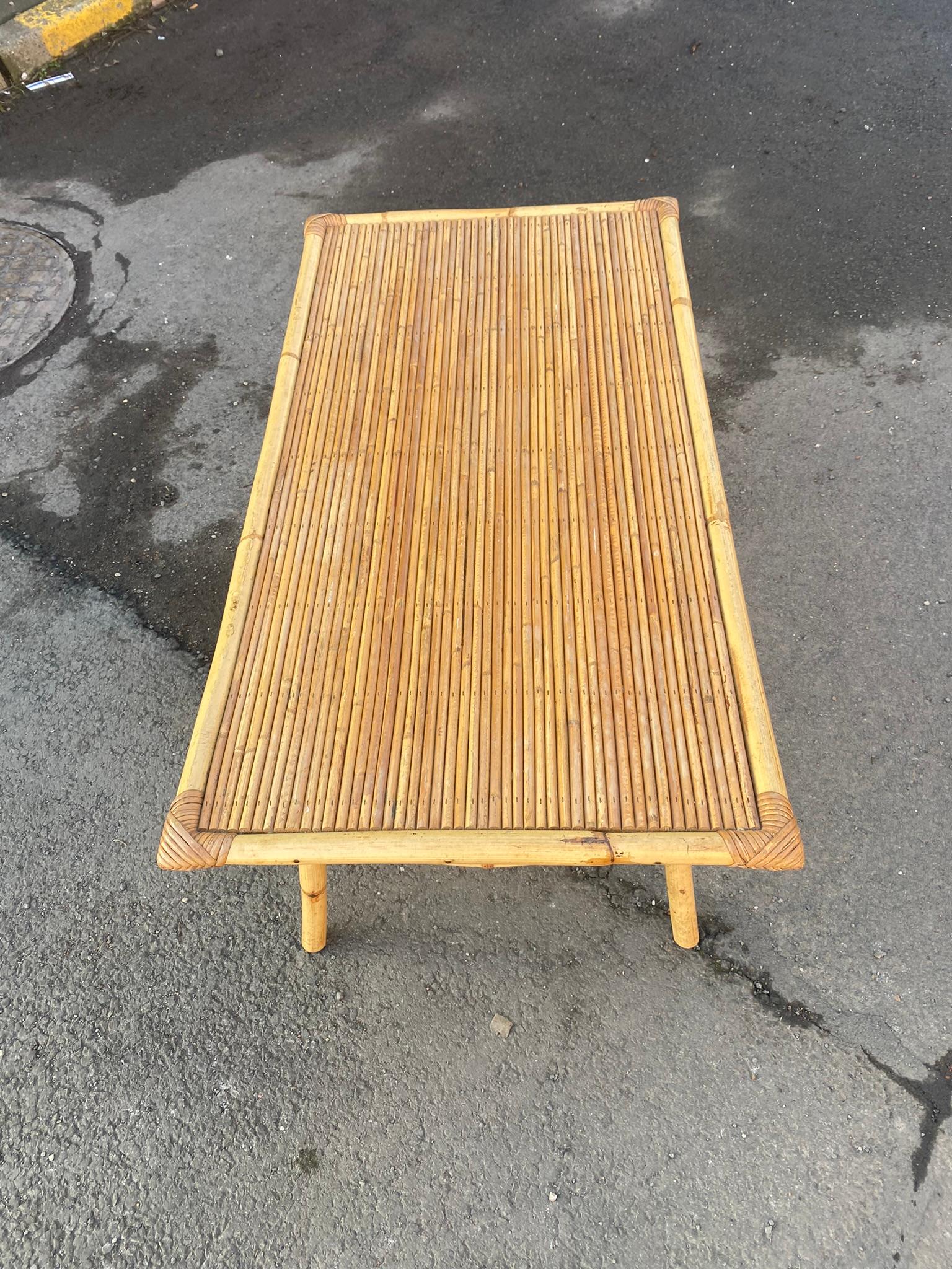 Bamboo Table, circa 1960-1970 In Good Condition For Sale In Saint-Ouen, FR