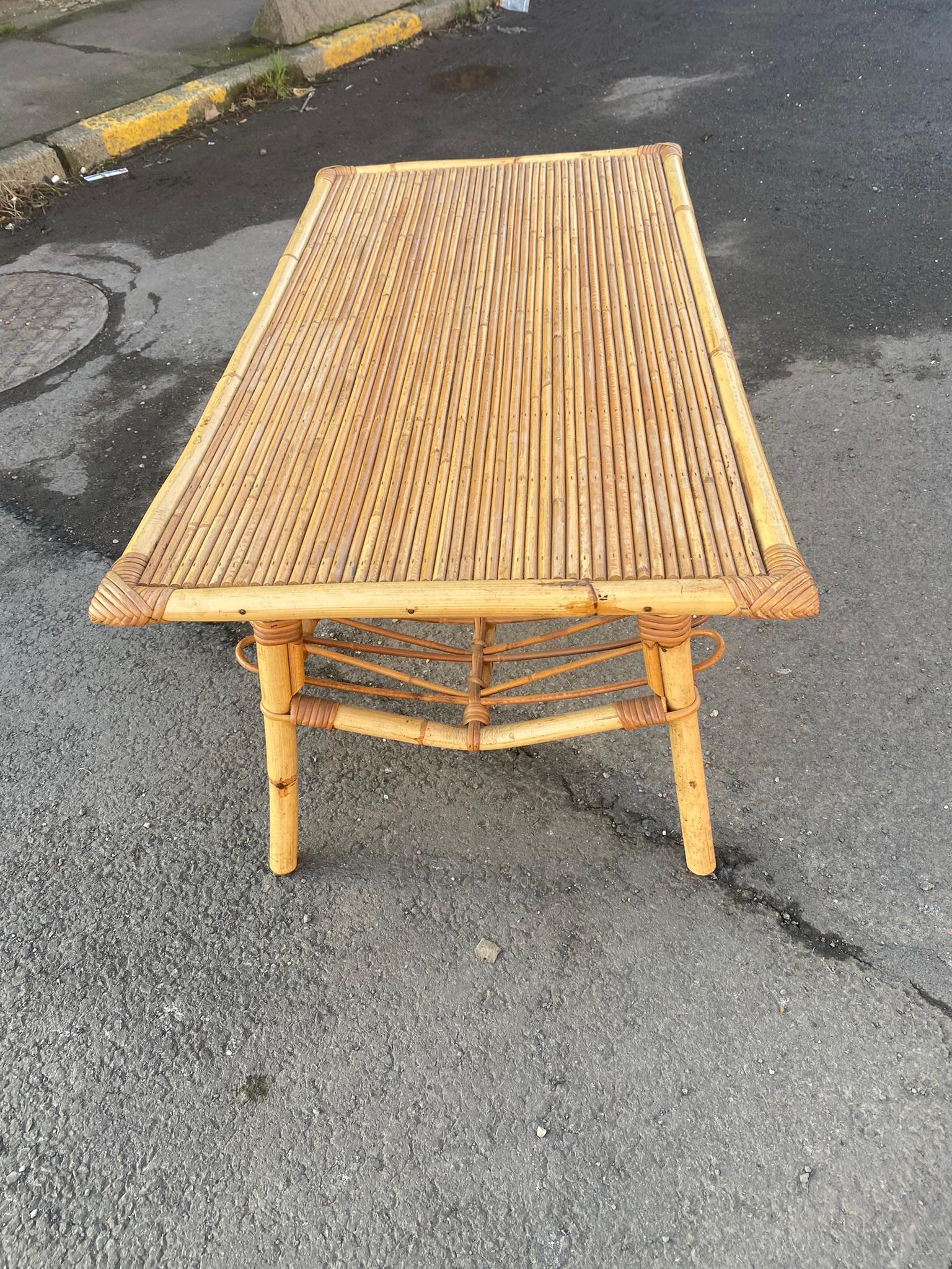 Mid-20th Century Bamboo Table, circa 1960-1970 For Sale