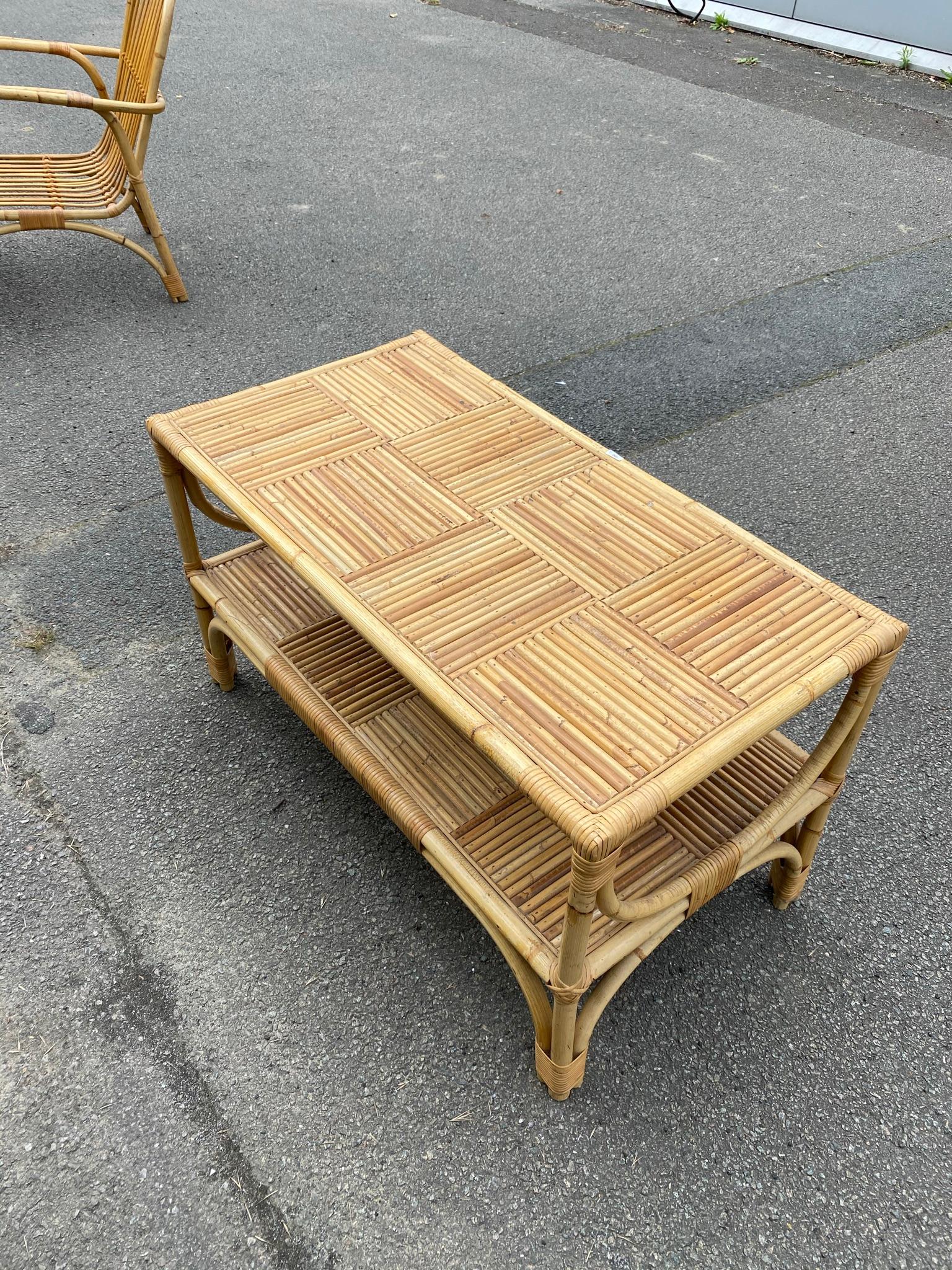 Table en bambou, datant d'environ 1960-1970 en vente 2