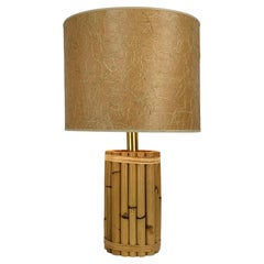 Bamboo table Hollywood Regency lamp by Leola, Italy 1970s Tiki