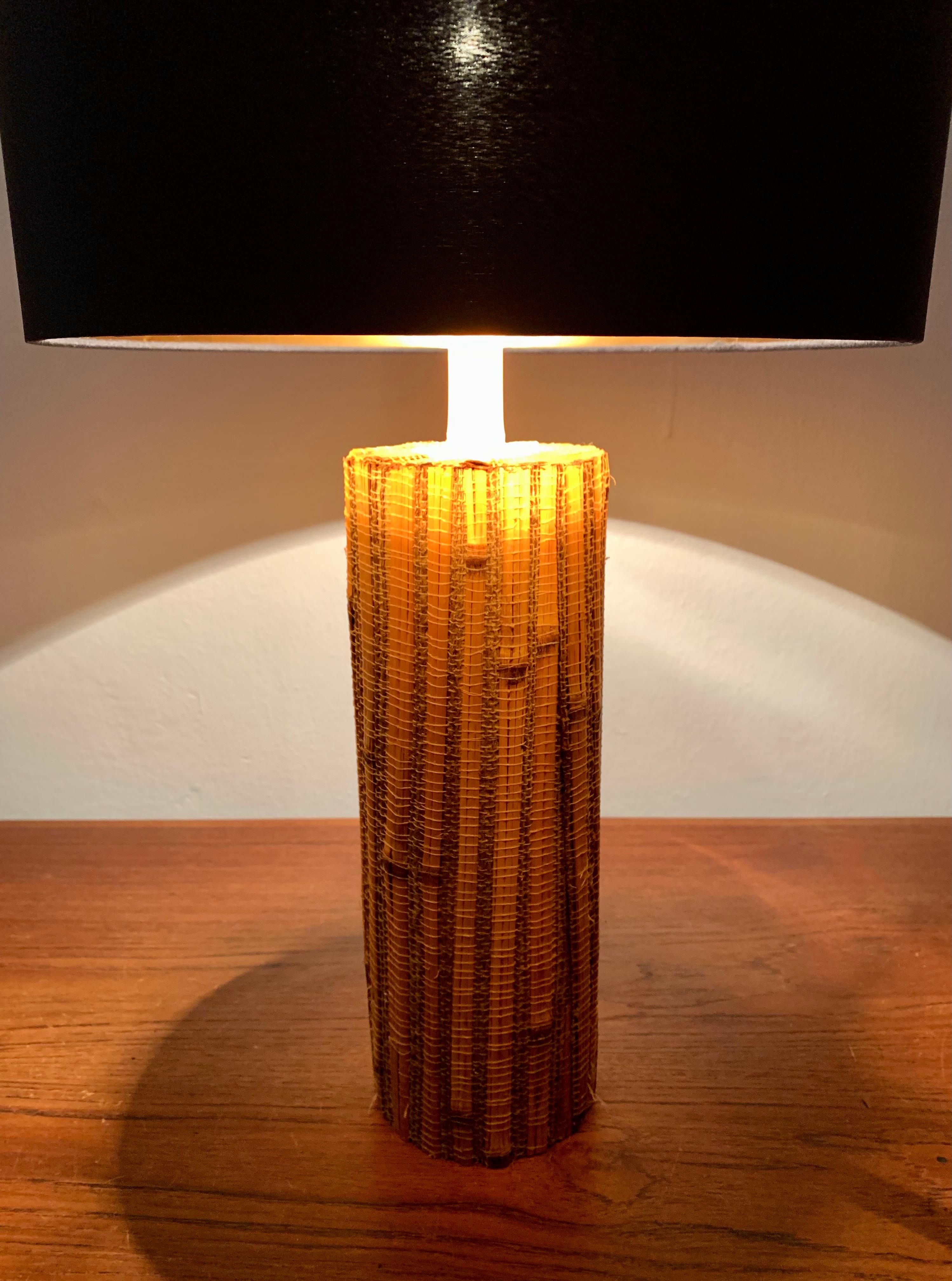 Lampe de table bambou en vente 5