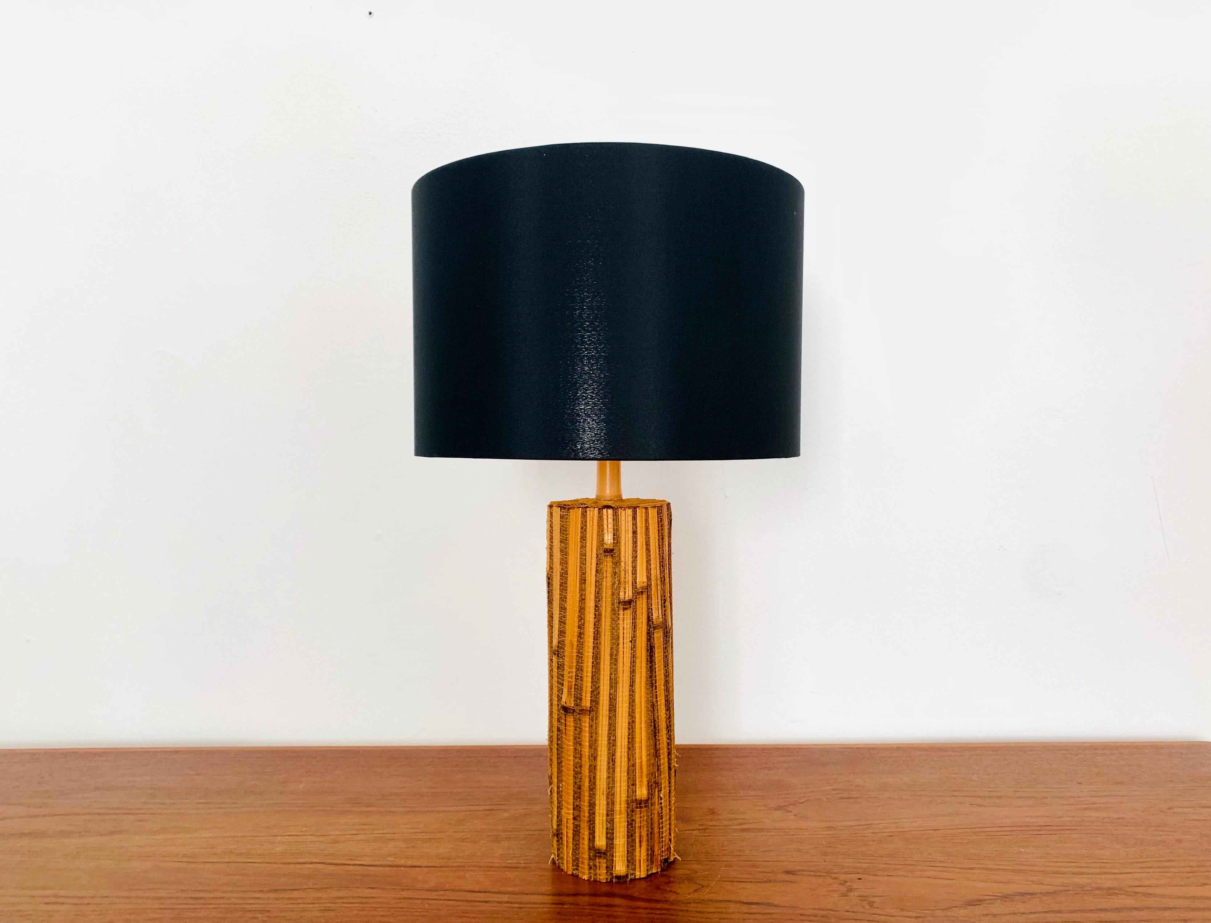 Mid-Century Modern Lampe de table bambou en vente