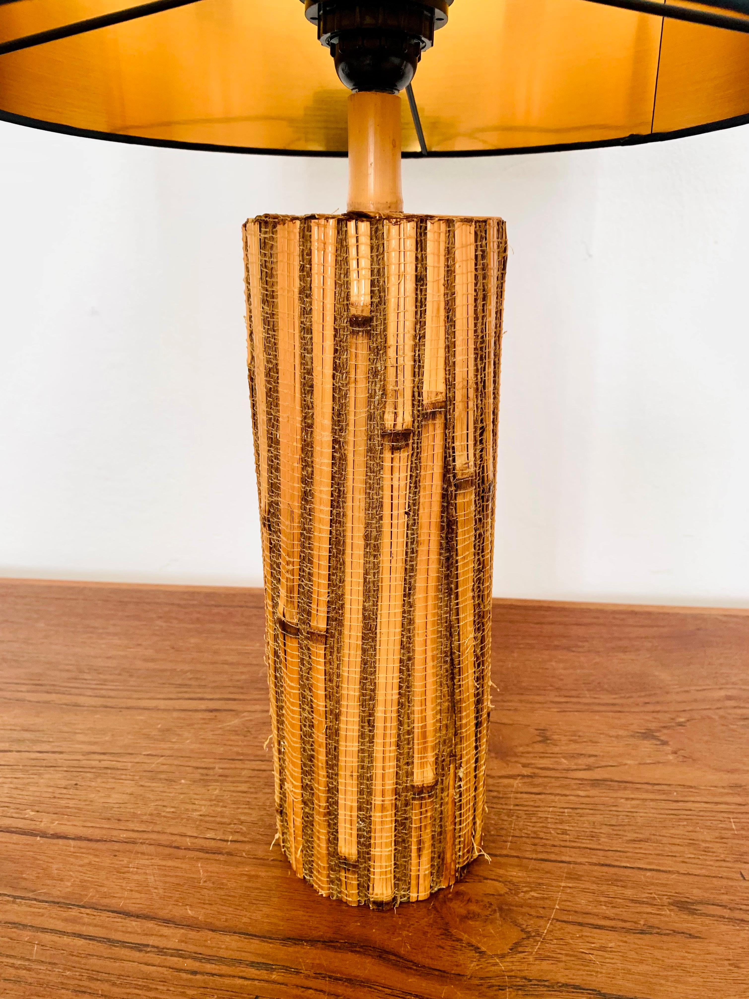 Milieu du XXe siècle Lampe de table bambou en vente