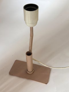 Bamboo Table Lamp Ovale Shape France 1970 brown Color