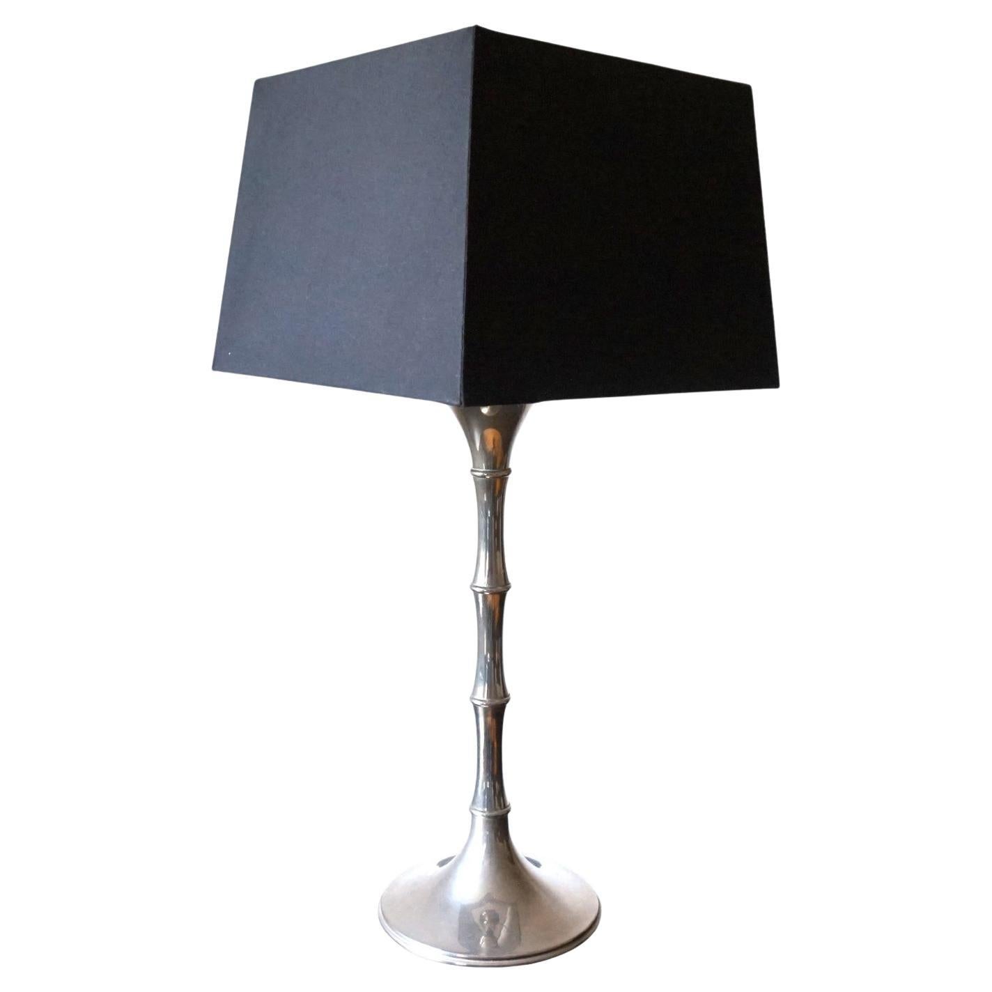 Bamboo table lamp, silver, by Ingo Maurer, 1960 For Sale