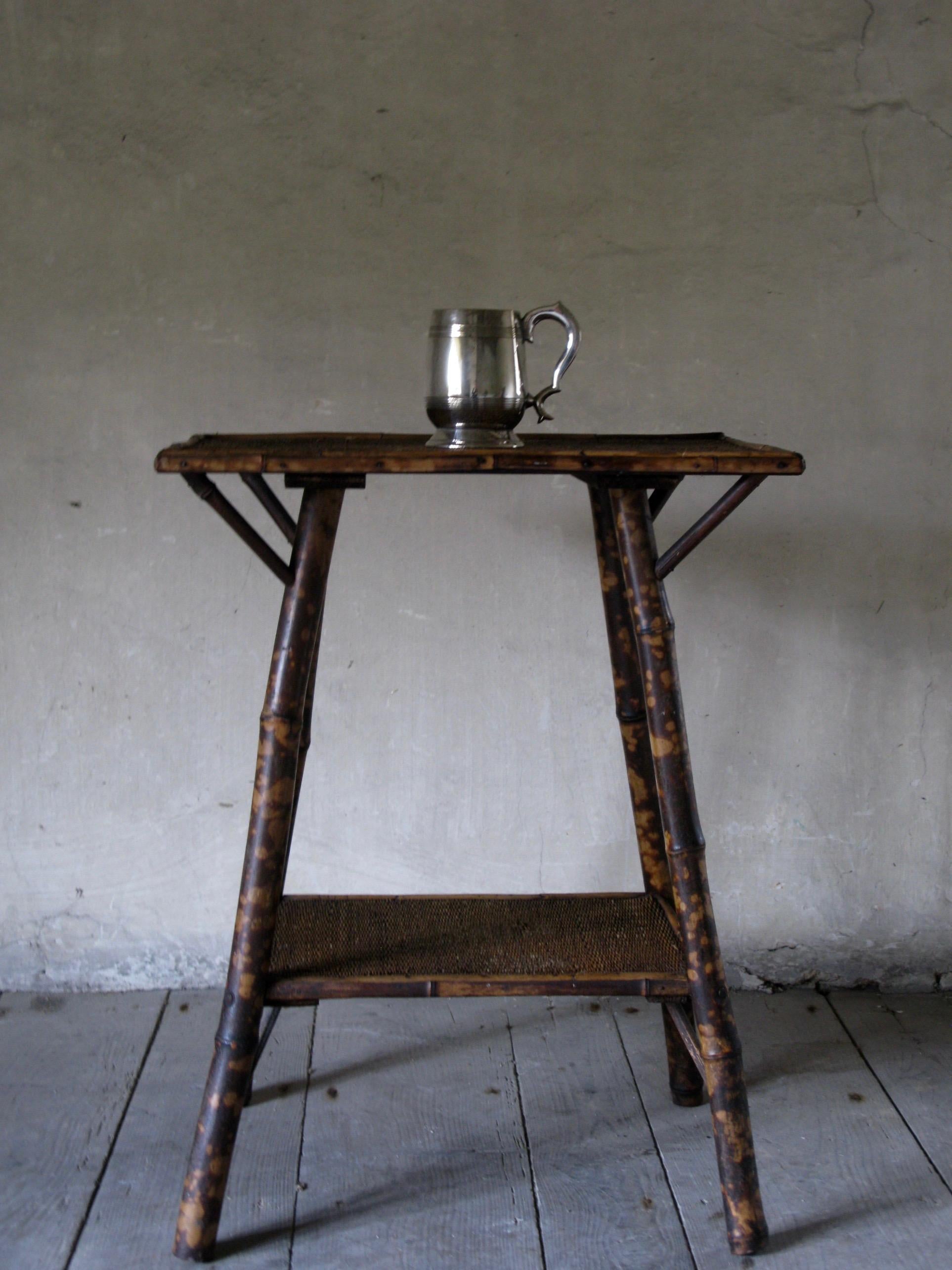 Polished Bamboo Table, Side Table, Plant Table, Victorian Table, English For Sale